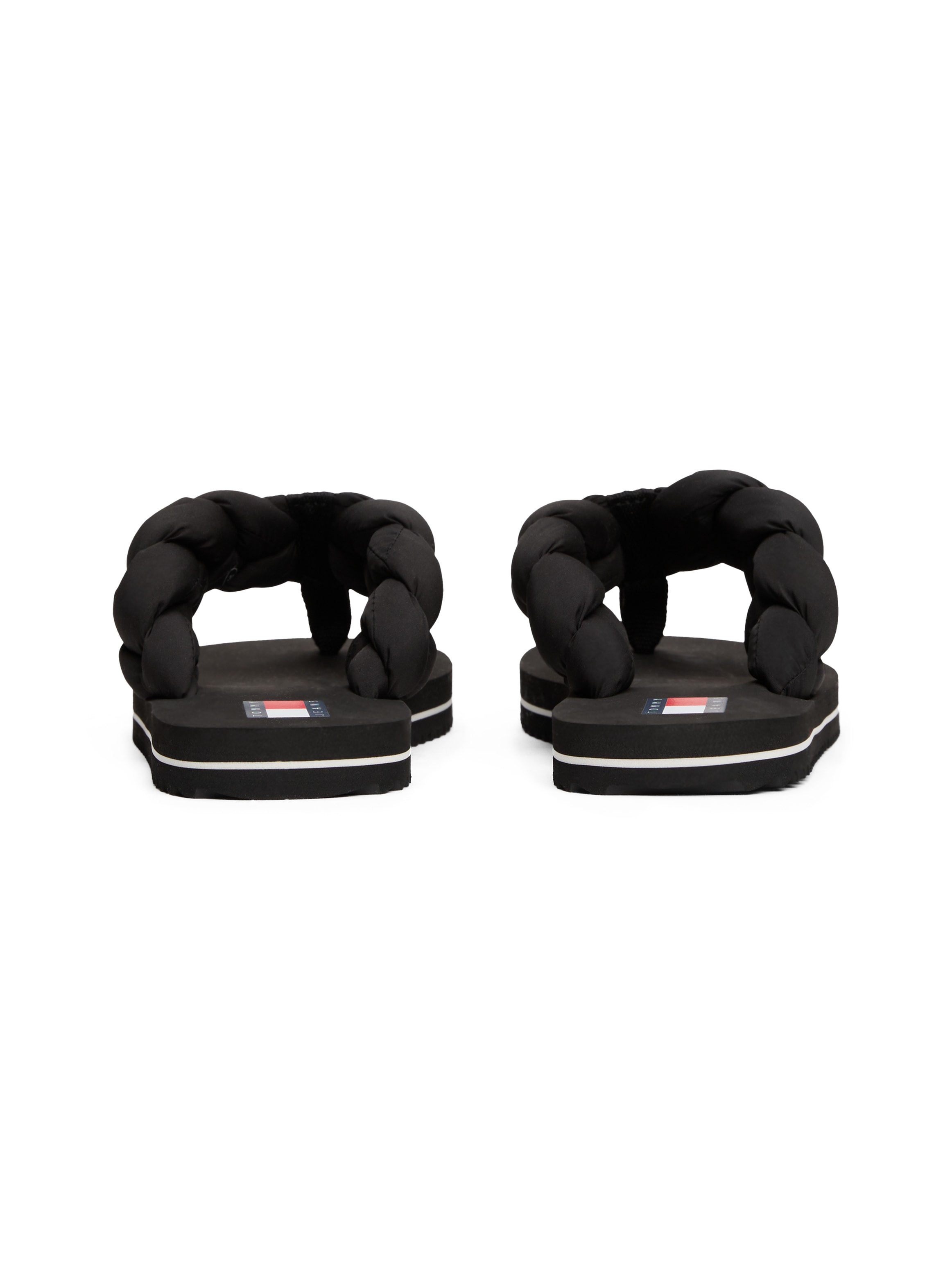 Tommy Jeans Zehentrenner »BRAIDED THONG BEACH SANDAL«, Dianette, Sommerschuh mit geflochtener, wattierter Bandage