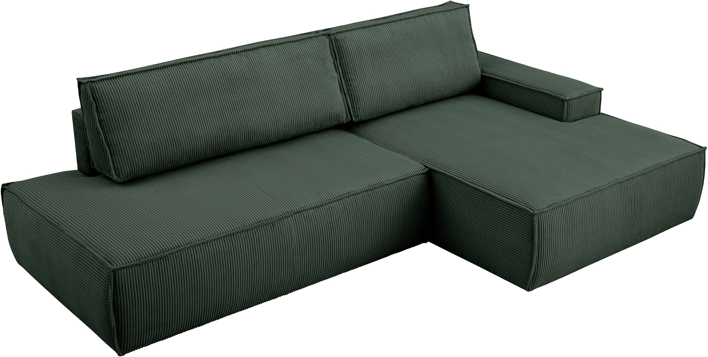 Home affaire Ecksofa »SHERWOOD, Schlafsofa in L-Form offen (275cm), Cord, Leinenoptik«, Schlaffunktion und Bettkasten, Kedernaht, hoher Sitz- & Liegekomfort