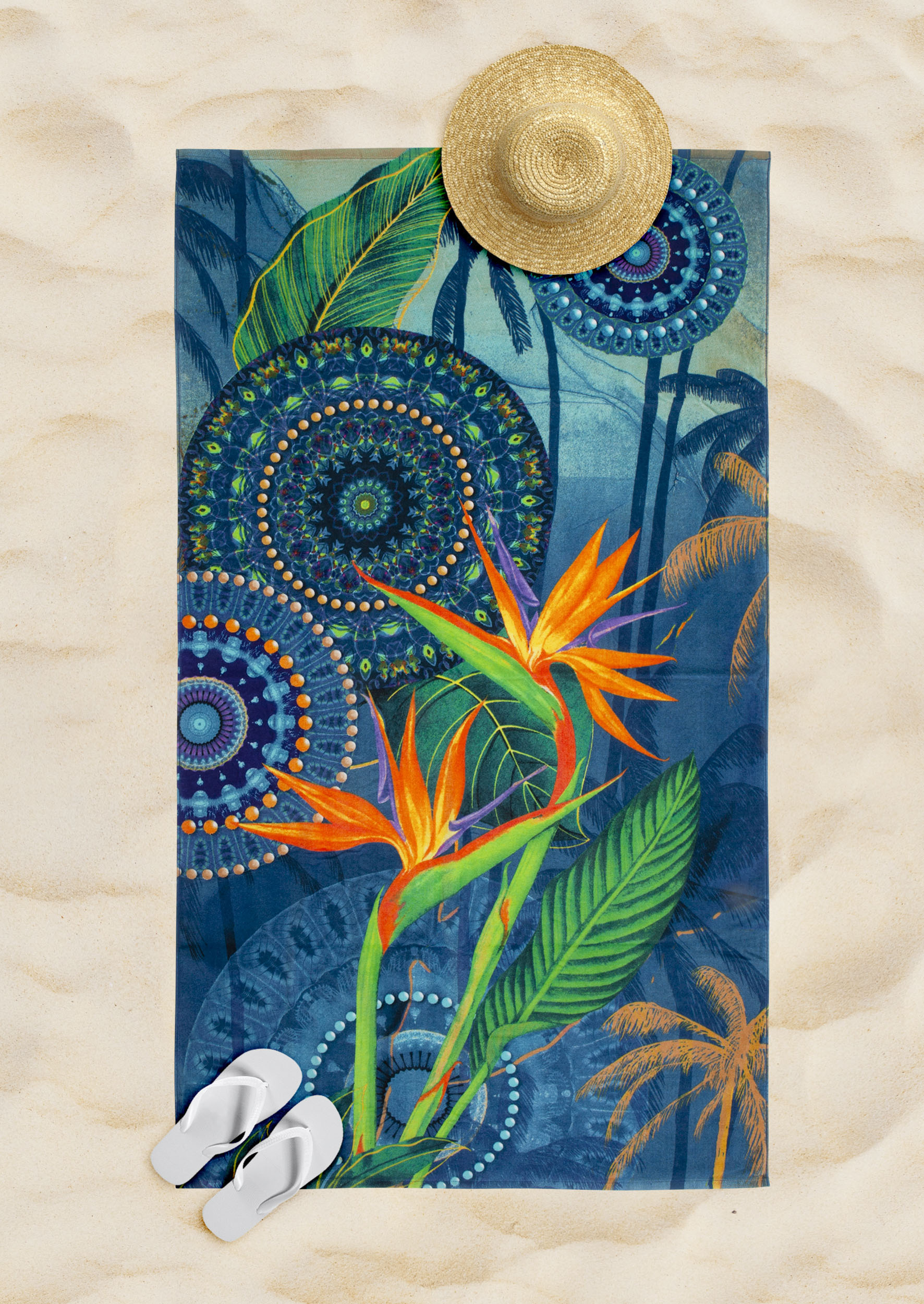 hip Strandtuch "Novia" Baumwolle, Velours, 100x180, Weich, Strand, Mandala, günstig online kaufen