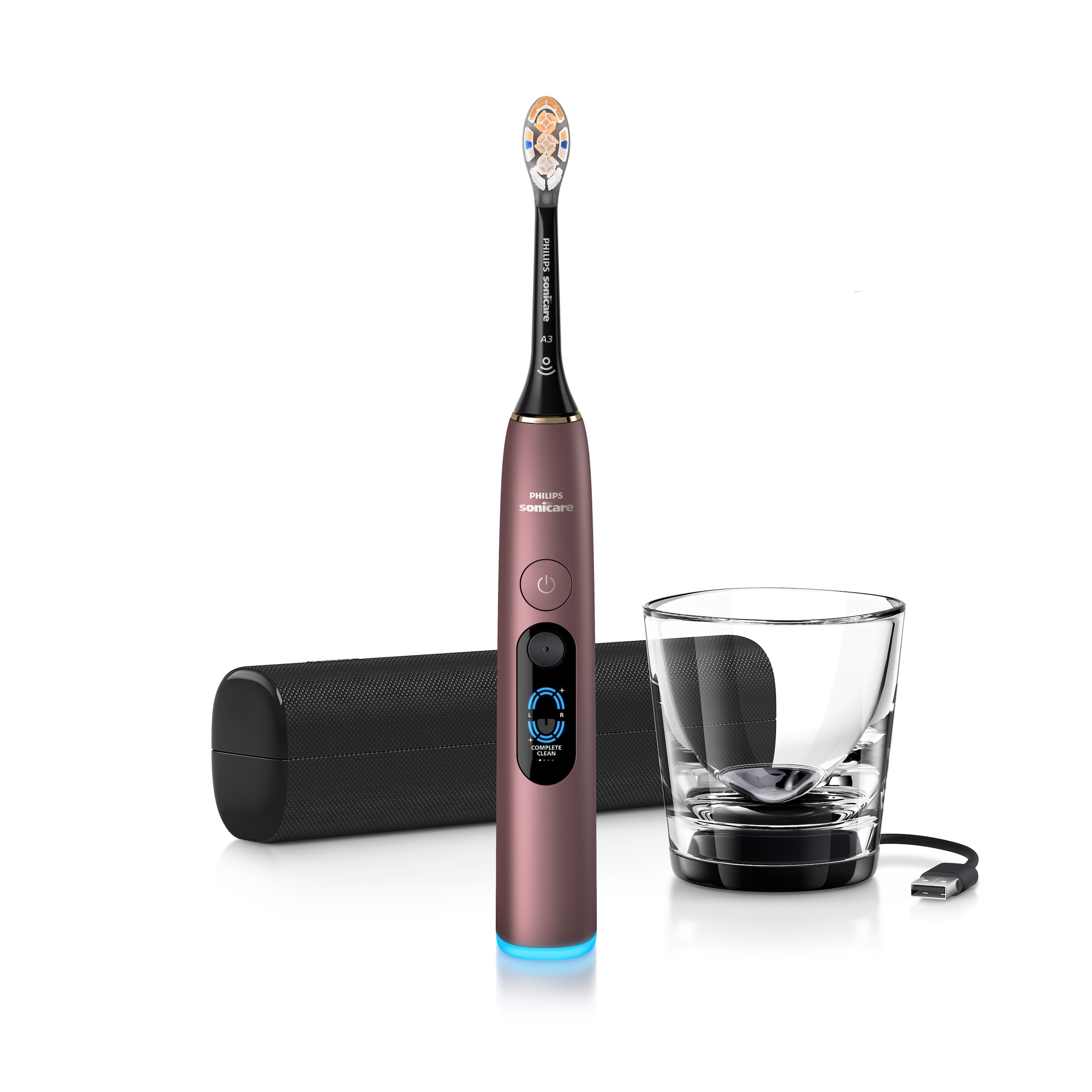Philips Sonicare Elektrische Zahnbürste »DiamondClean 9000 HX9213« 1 Stk. Aufsteckbürsten mit Smart-Sensoren und 7 Putzprogrammen, inkl. Reiseladeetui