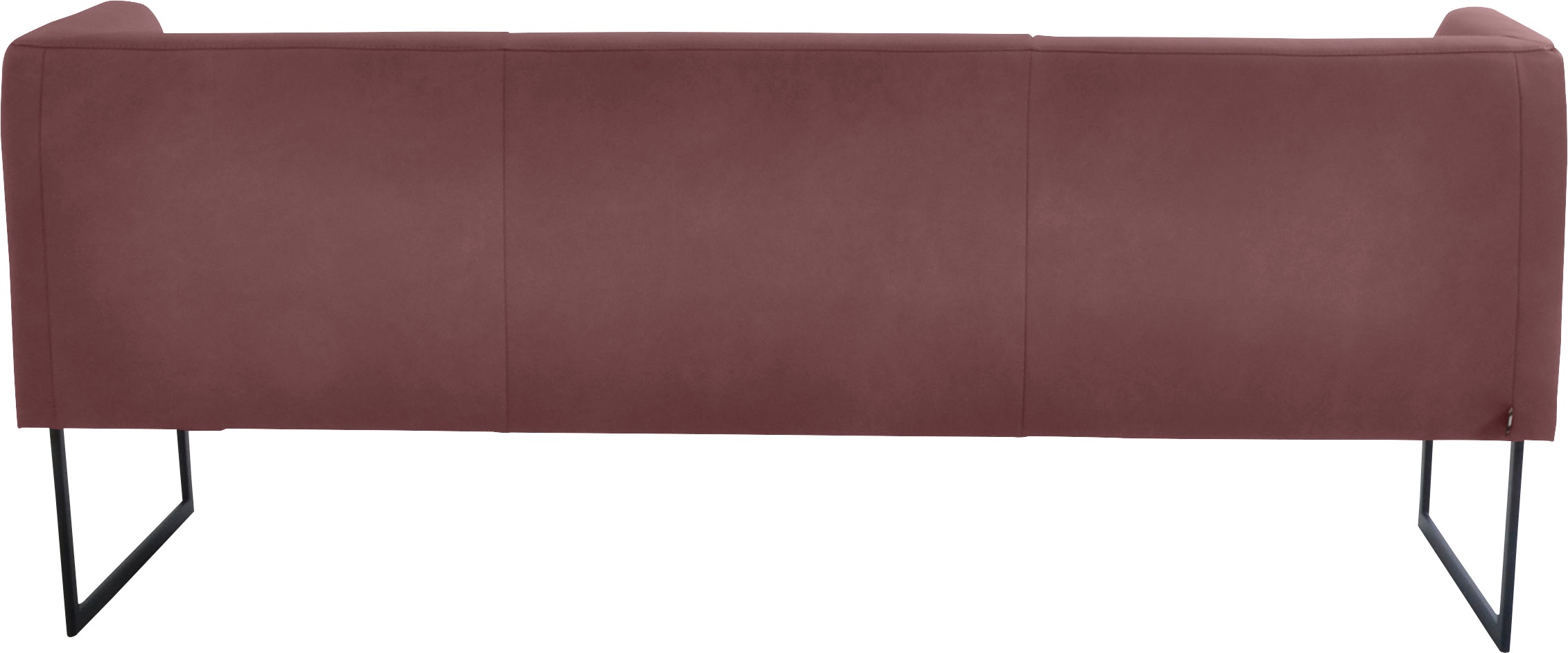 Polsterbank K+W KOMFORT & WOHNEN "Cube", rot (cabernet 15), B:209cm H:82cm T:67cm, Sitzbänke, Polsterbank, Hammerkissenoptik, 2 Breiten, Metallkufe schwarz 2