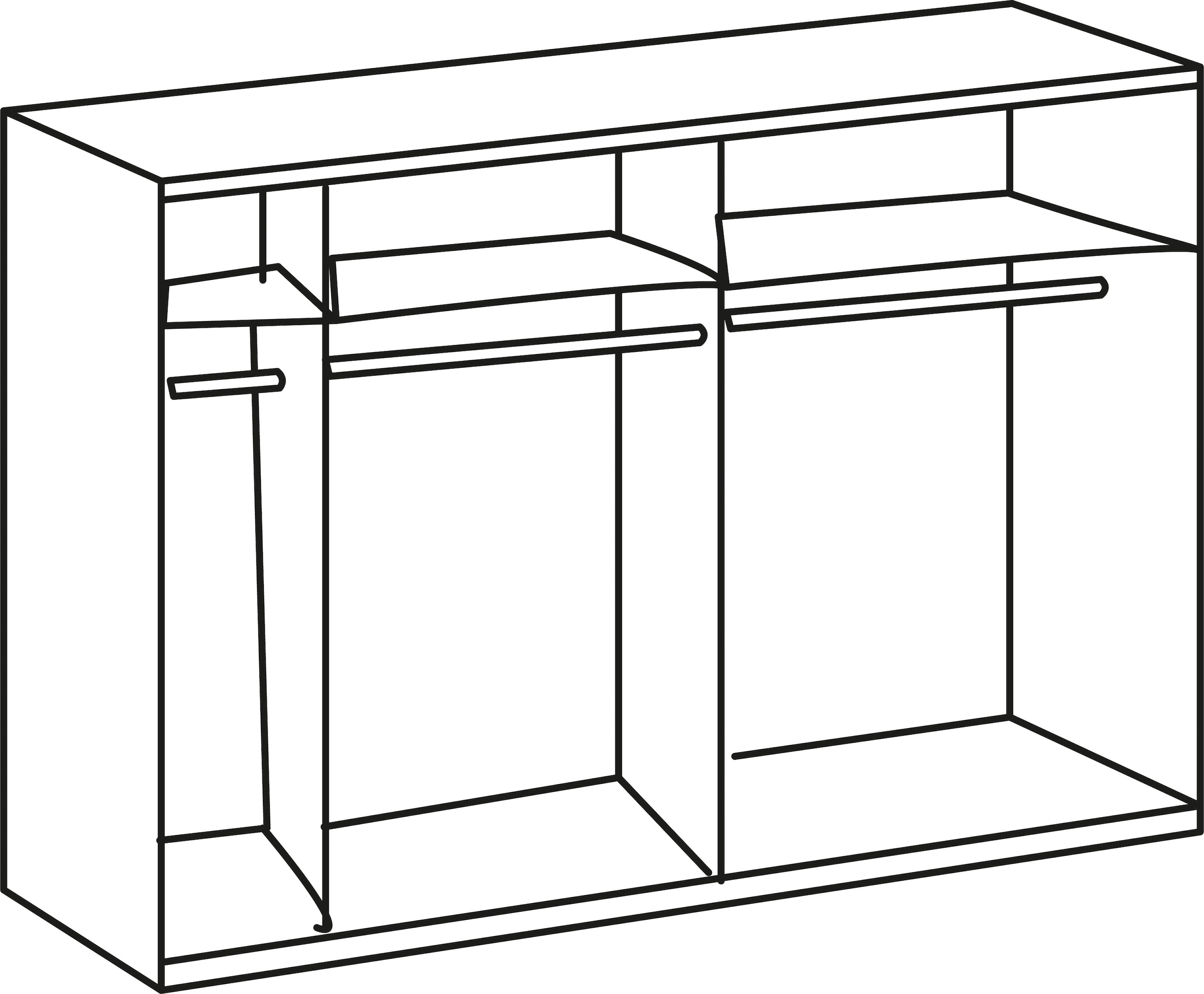 Schwebetürenschrank Go | mit To Fresh BAUR »Level«, Glastüren