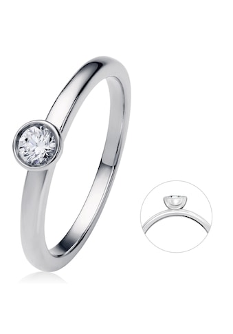 Diamantring »0.2 ct Diamant Brillant Zarge Ring aus 950 Platin«