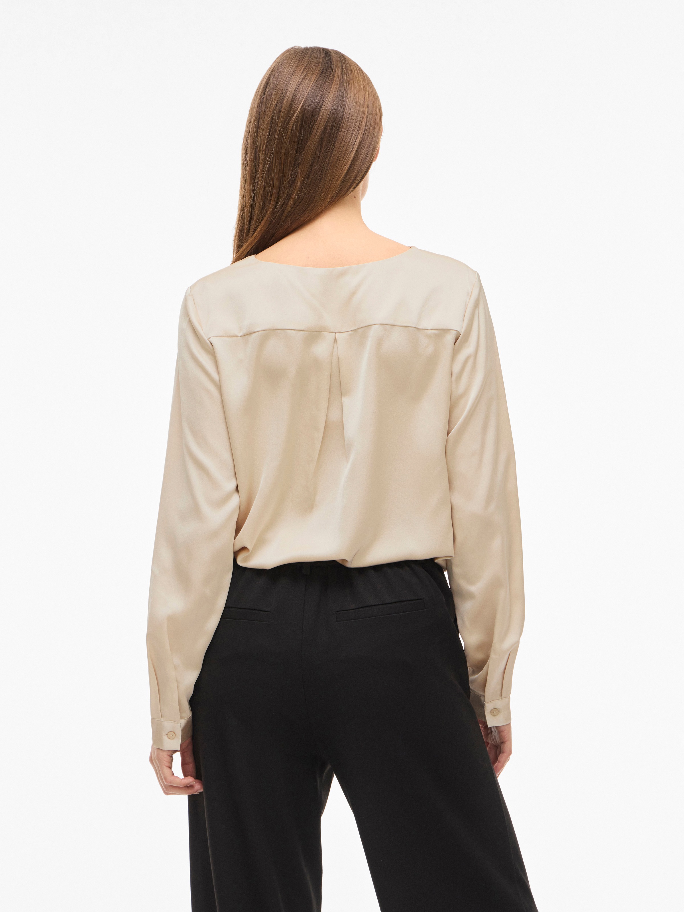Vila Hemdbluse "VIELLETTE V-NECK L/S SATIN SHIRT - NOOS" günstig online kaufen