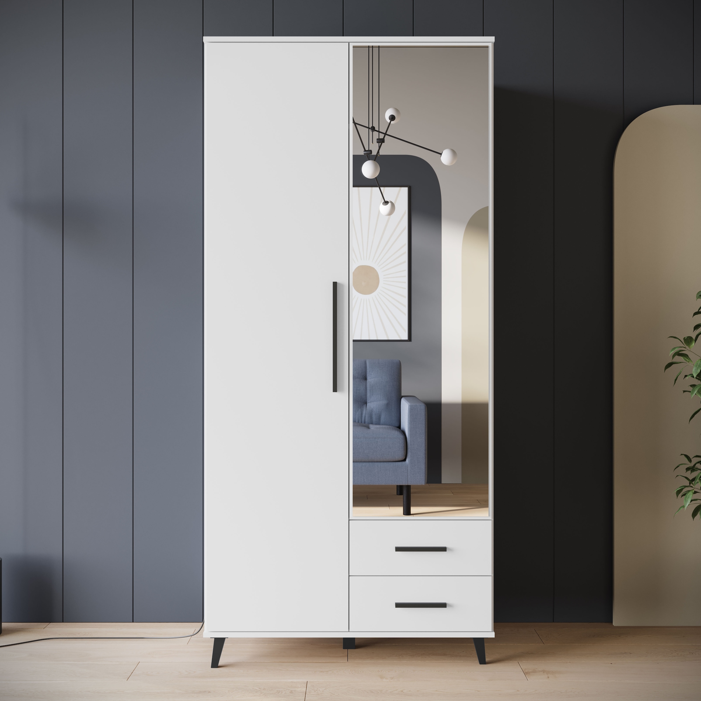 INOSIGN Kleiderschrank "Lagos, Garderobe", (Packung, 1 St.), Moderner Dreht günstig online kaufen