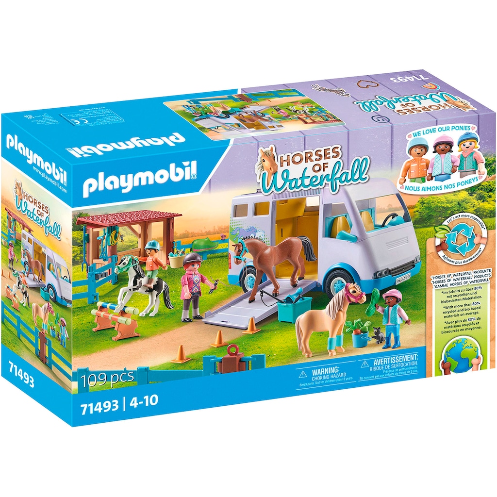Playmobil® Konstruktions-Spielset »Mobile Reitschule (71493), Horses of Waterfall«, (109 St.)