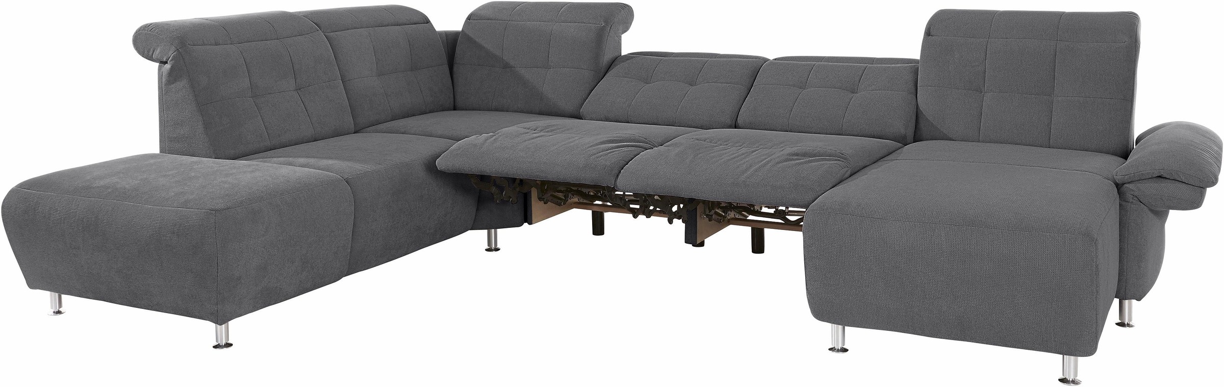 Places of Style Wohnlandschaft »Manhattan U-Form«, 2 Sitze mit elektrischer Relaxfunktion, verstellbare Armlehnen