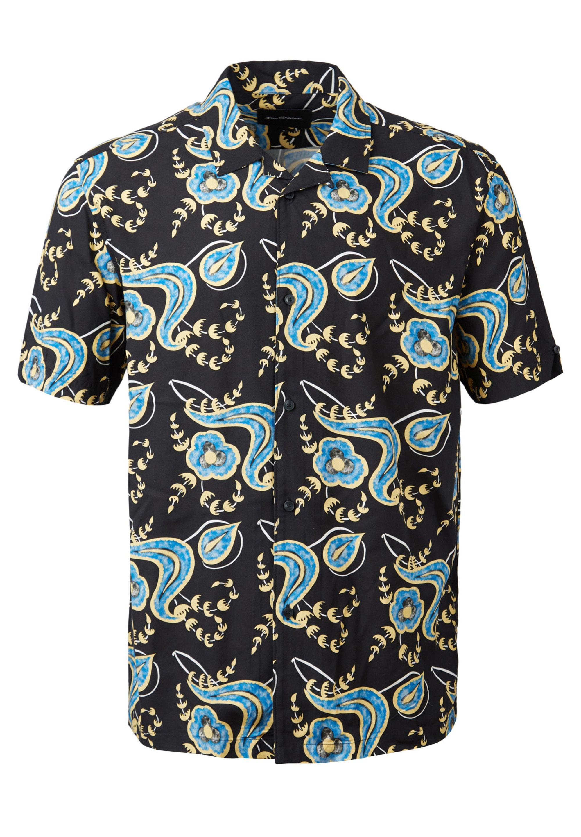 Ben Sherman Kurzarmhemd »Block Floral Print Shirt«, Branded Flag Label