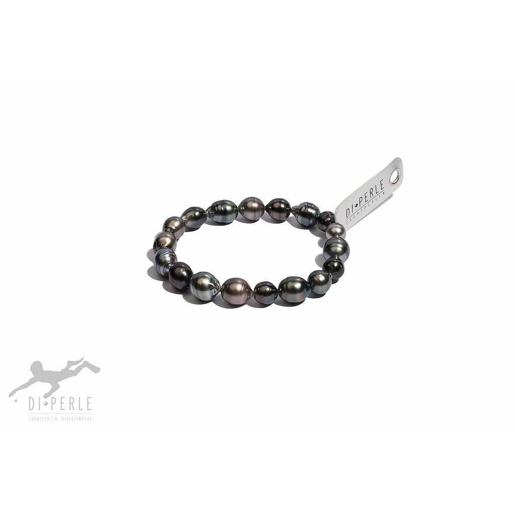 DI PERLE Perlenarmband »Damen Perlenschmuck Tahiti Perlen Armband (19 cm)« Damen Perlenschmuck