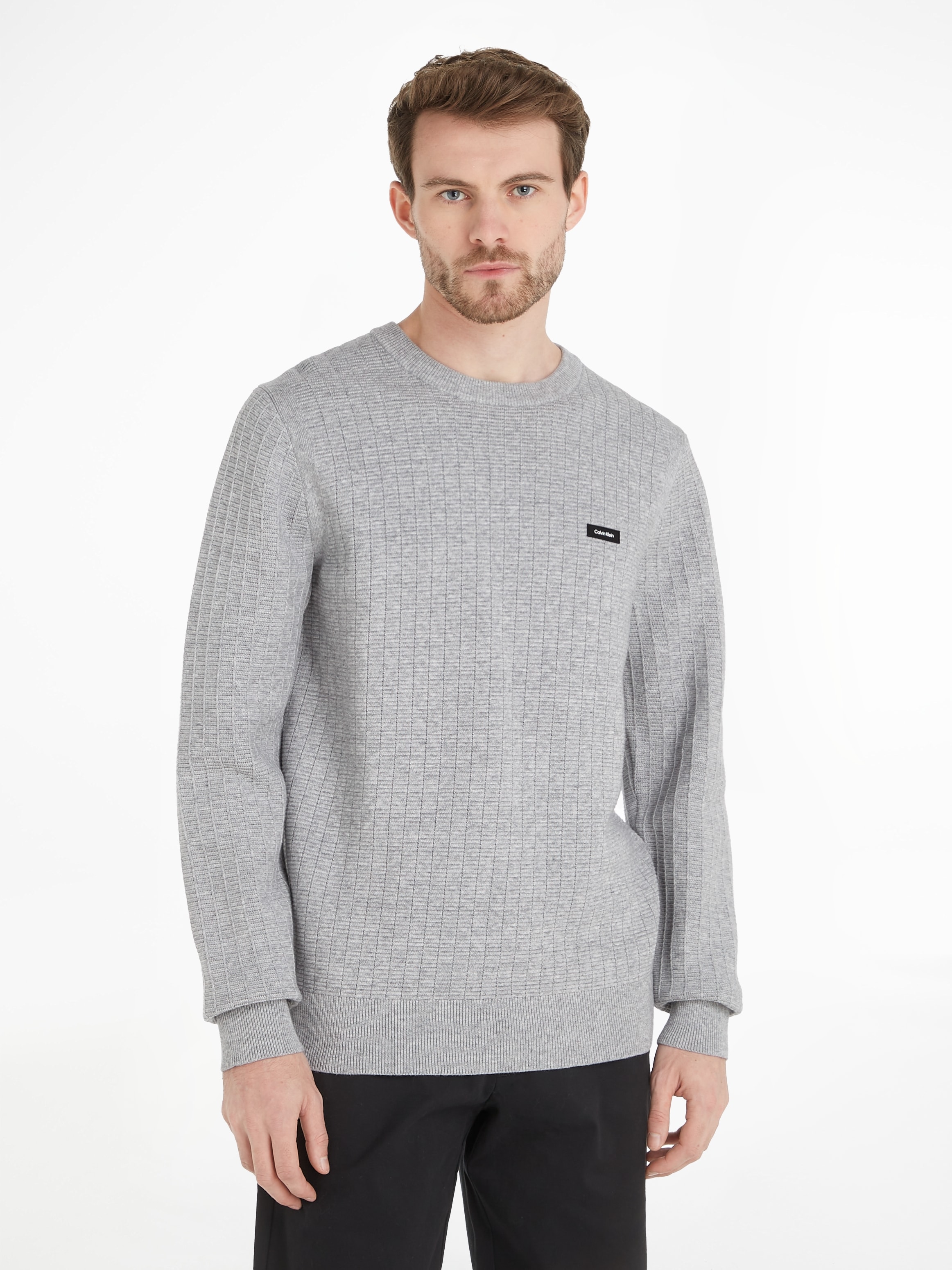 Calvin Klein Strickpullover "STRUCTURE SWEATER", mit Markenlabel