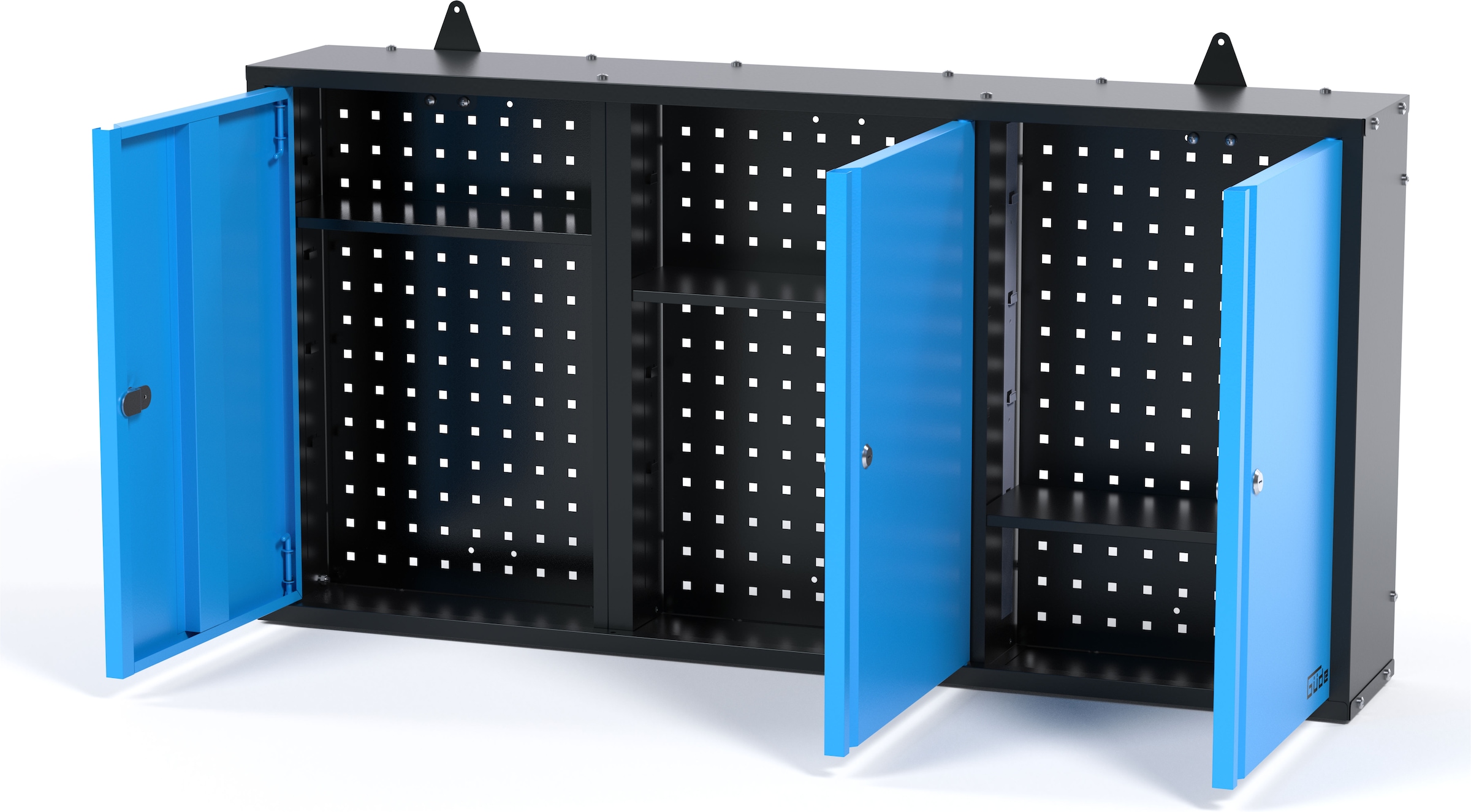 Güde Hängeschrank B/T/H: 120x20x60 cm, 3 Türen, abschließbar, für Werkstatt GWS 3T