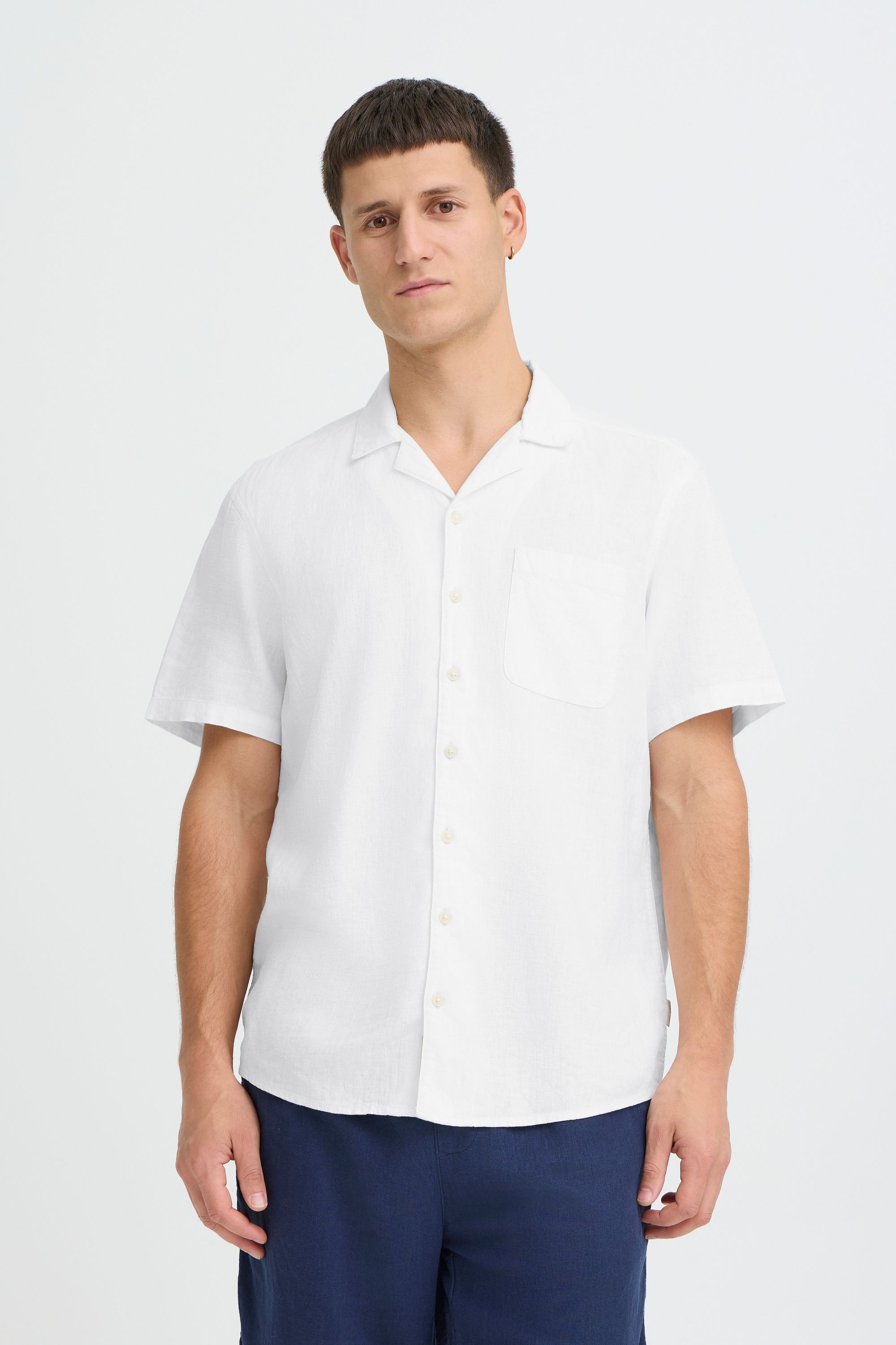 BLEND BHLinas Men's Linen Shirt Snow White XXL 2