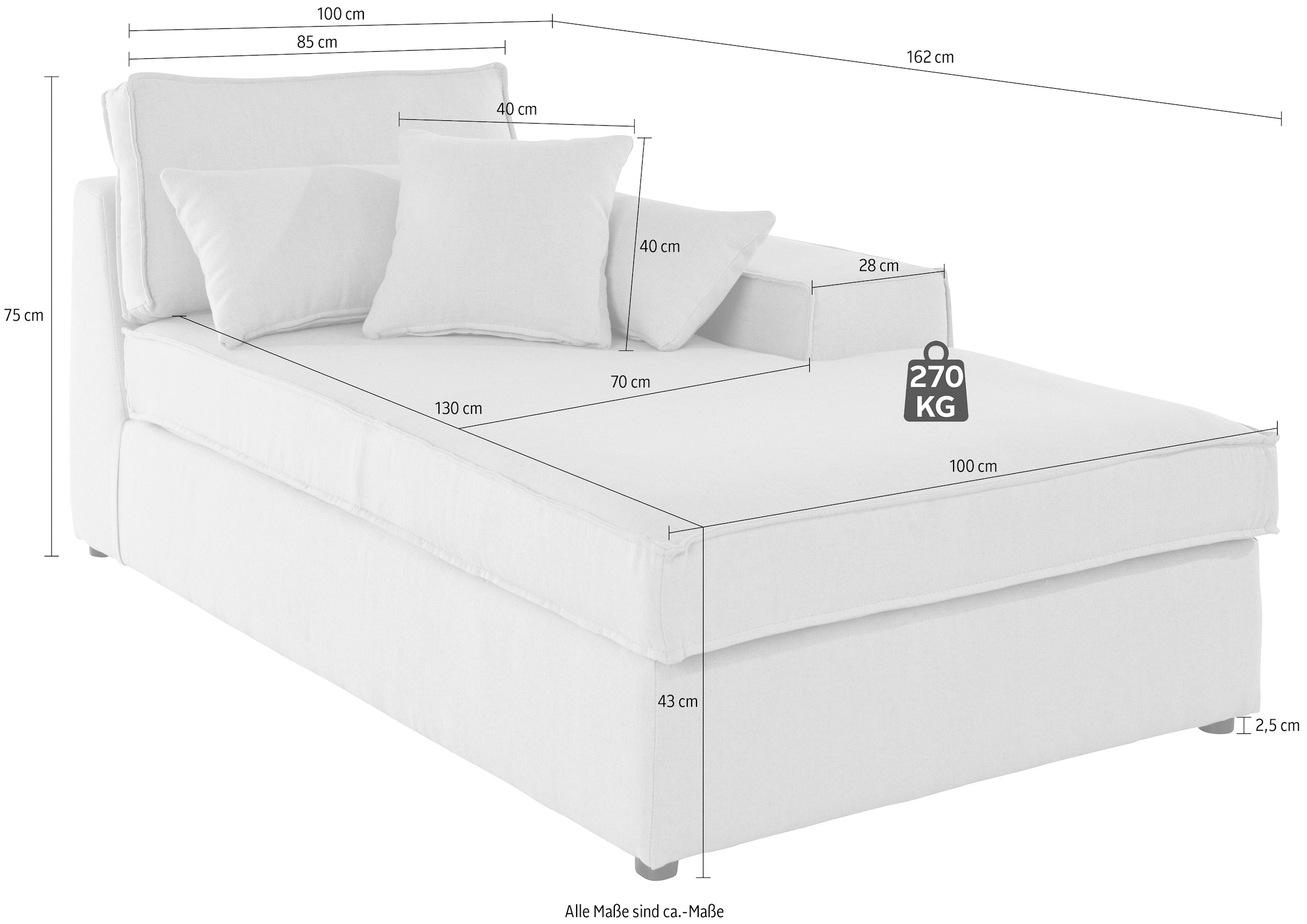 RAUM.ID Ottomane »Florid«, einzeln stellbar oder als Teil eines Modulsofas, auch in Cord