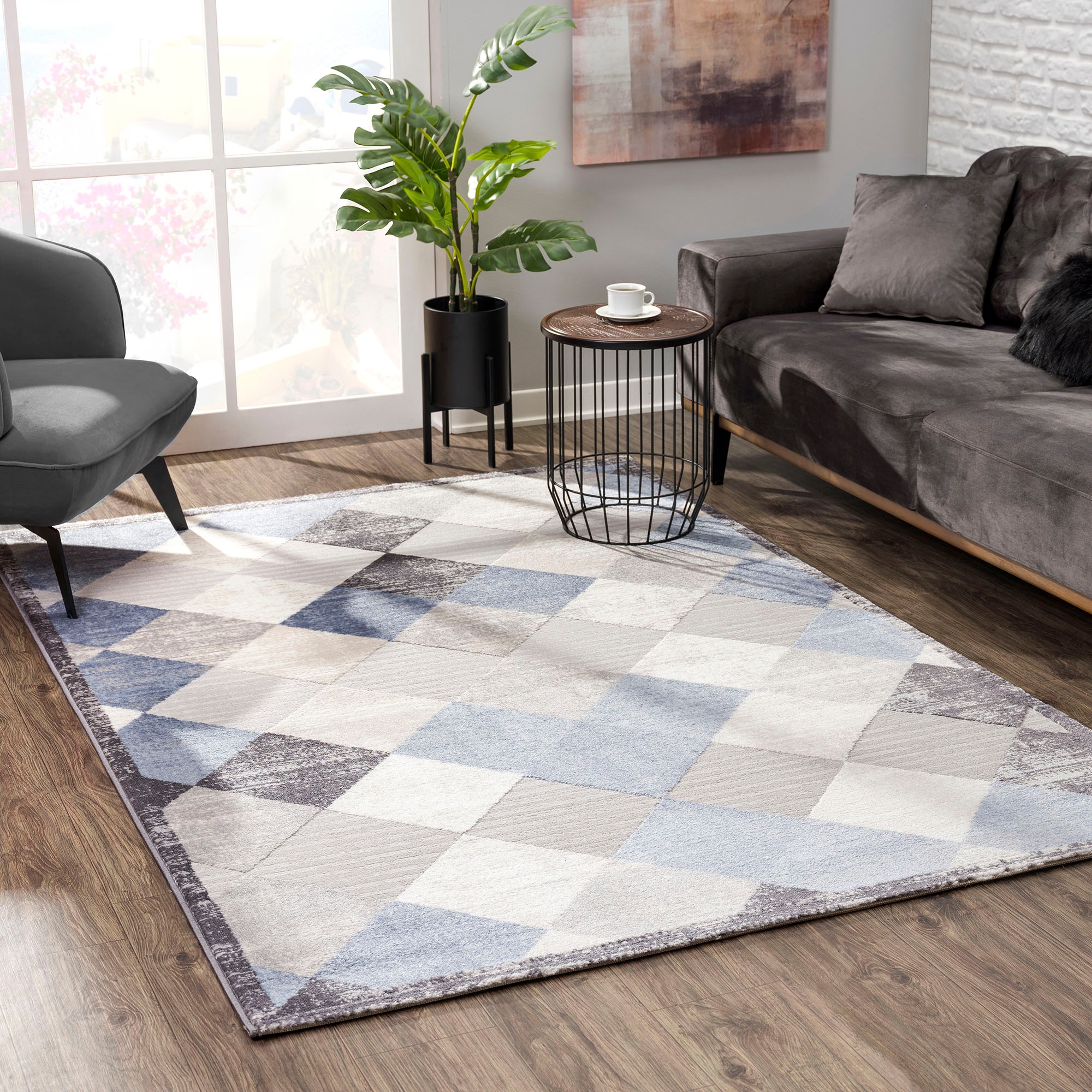 Sanat Teppich »Evra 7009«, rechteckig, 22 mm Höhe, Wohnzimmer, Kurzflor, modern