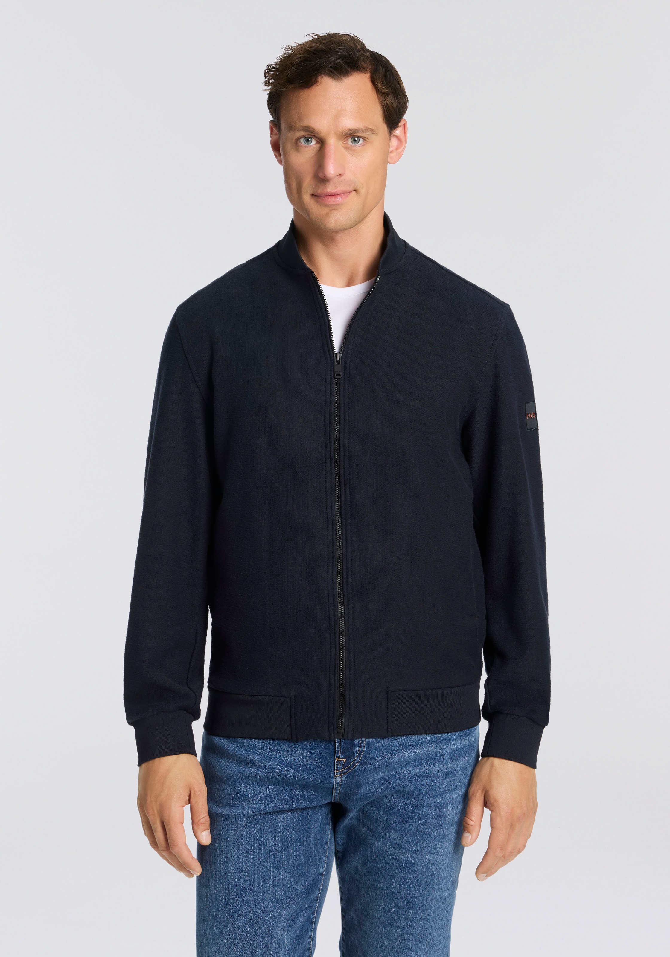 BOSS ORANGE Sweatjacke "Lisimba" oversize fit, Strickbündchen günstig online kaufen