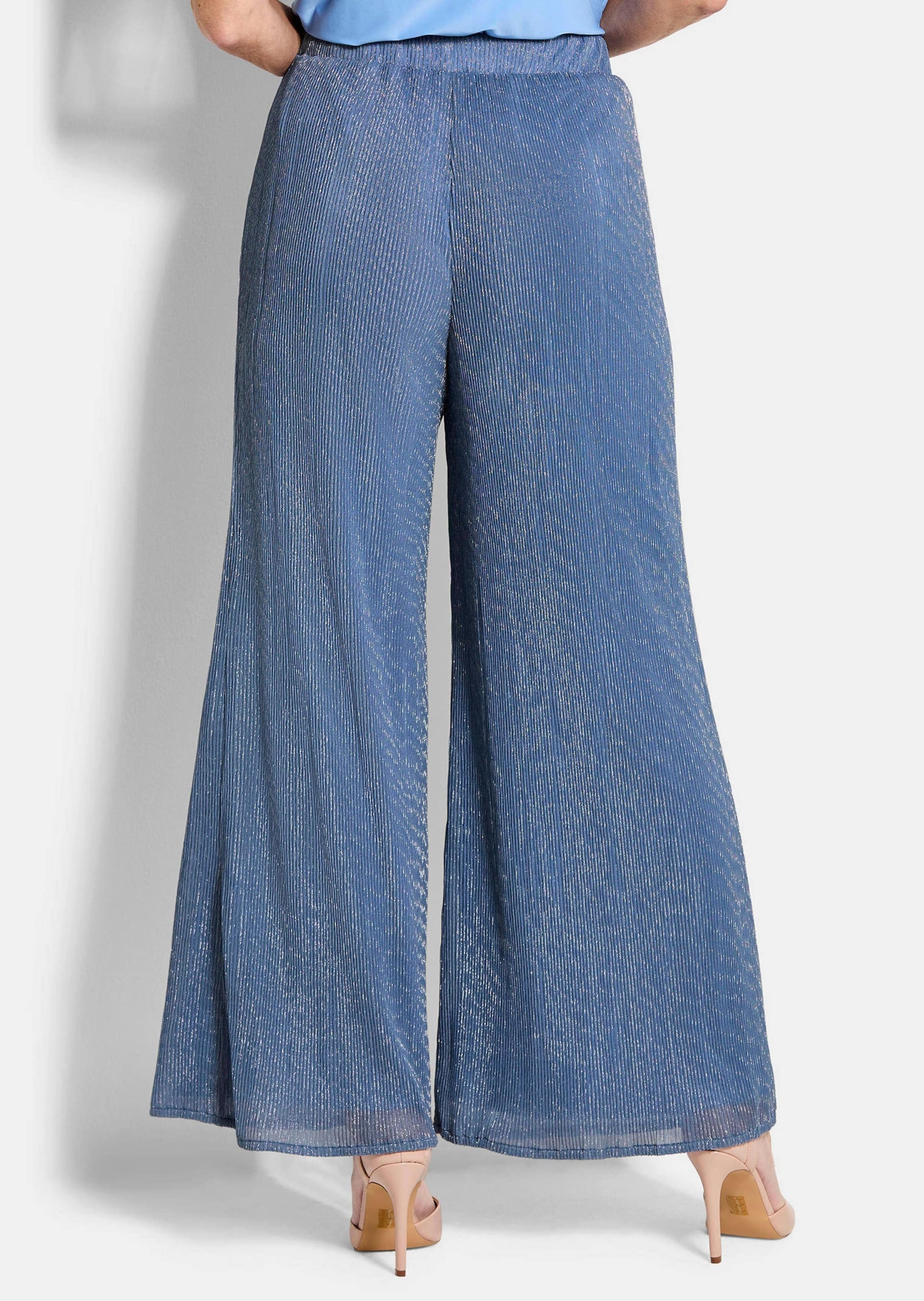 GOLDNER Schlupfhose »Kurzgröße Palazzo-Hose VERA aus Glanz-Plissee«