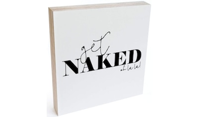 Wall-Art Holzbild »Tischdeko Get naked Holzbild«, (1 St.) kaufen