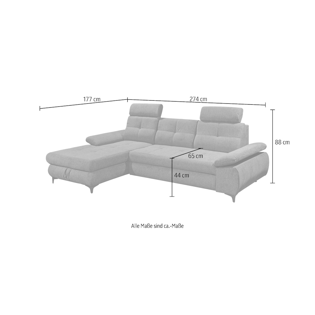 ED EXCITING DESIGN Ecksofa »Altona L-Form«, (2 St.)