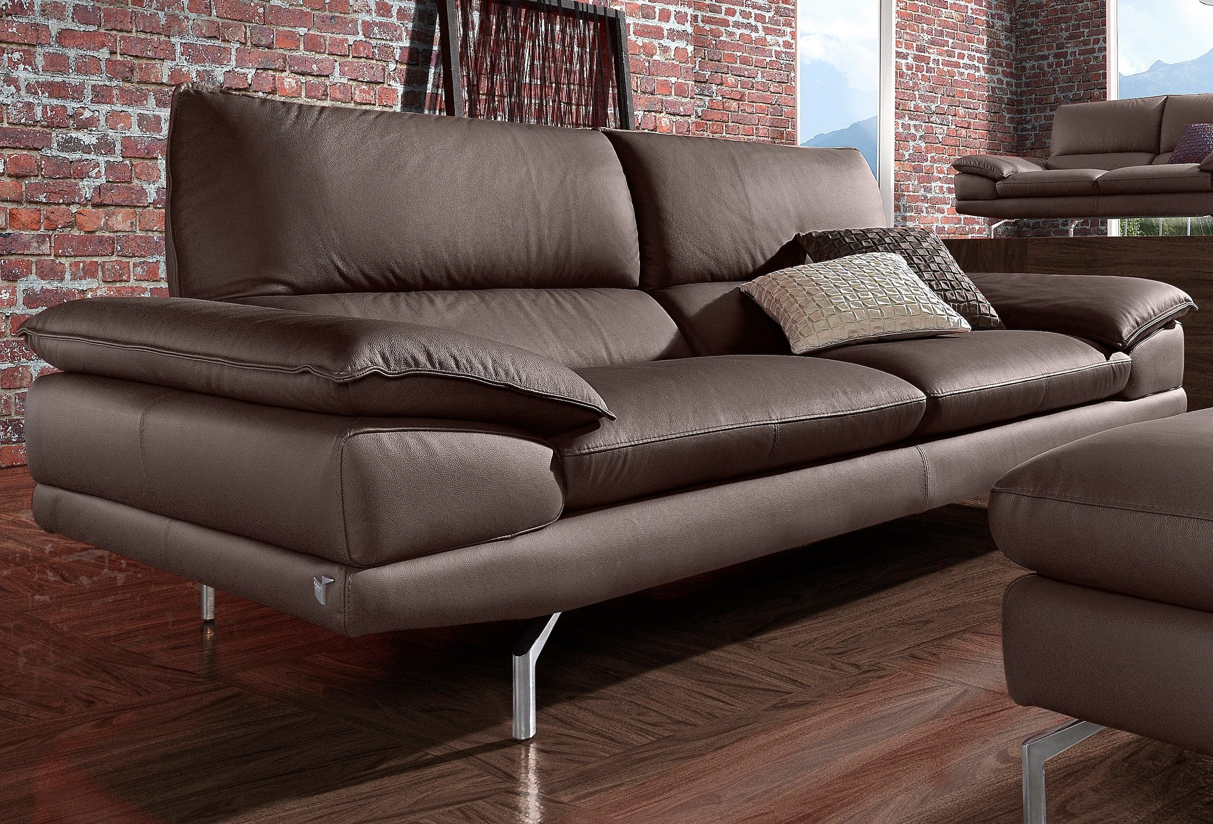 CALIA ITALIA 3-Sitzer "Dave, italienisches Design, erstklassiger Sitzkomfort, Breite 221cm" in zwei Lederqualitäten und toller Detailverarbeitung