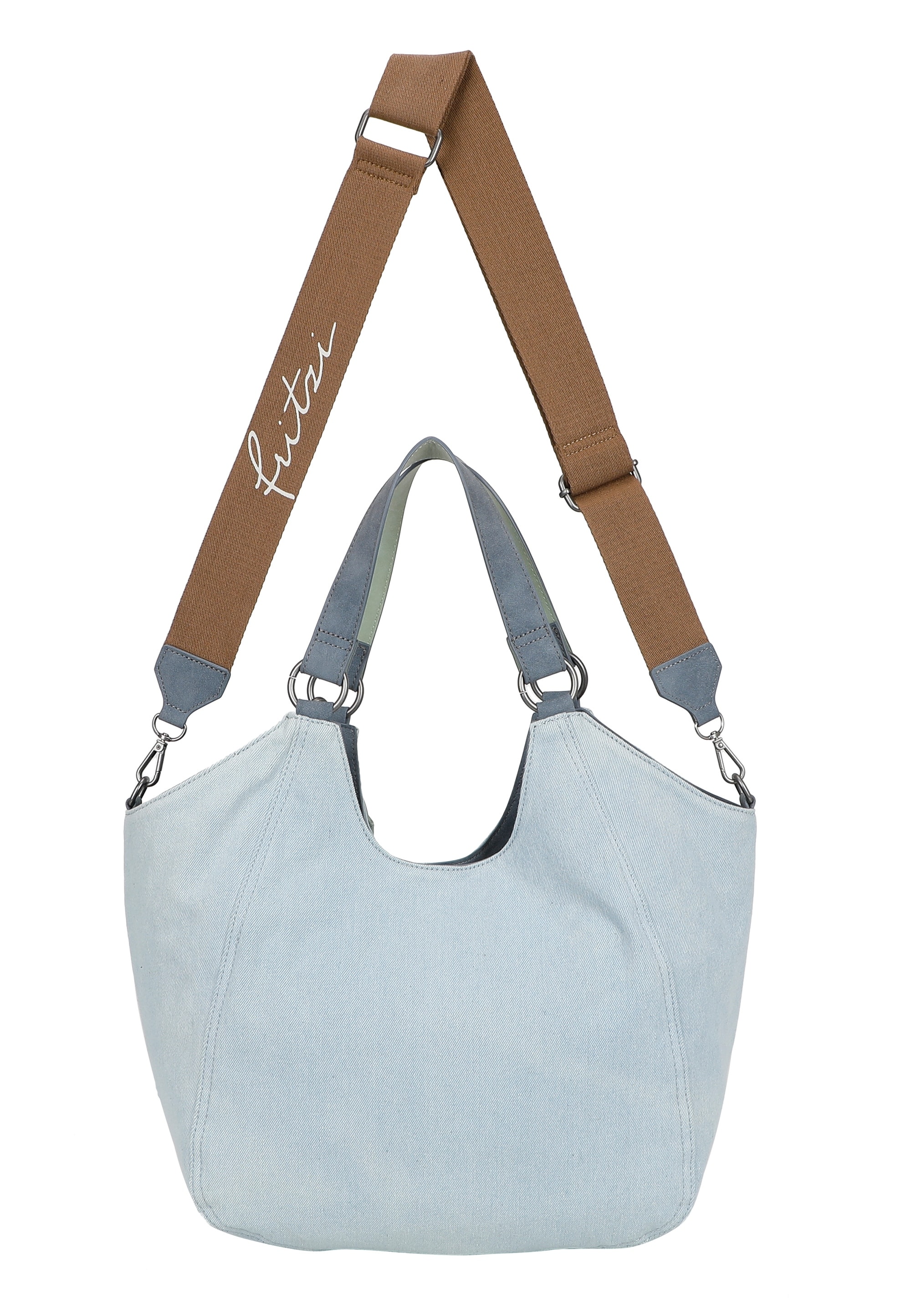 Fritzi aus Preußen Henkeltasche »Maxi Limited Washed Denim«, mit abnehmbarem Brillenetui