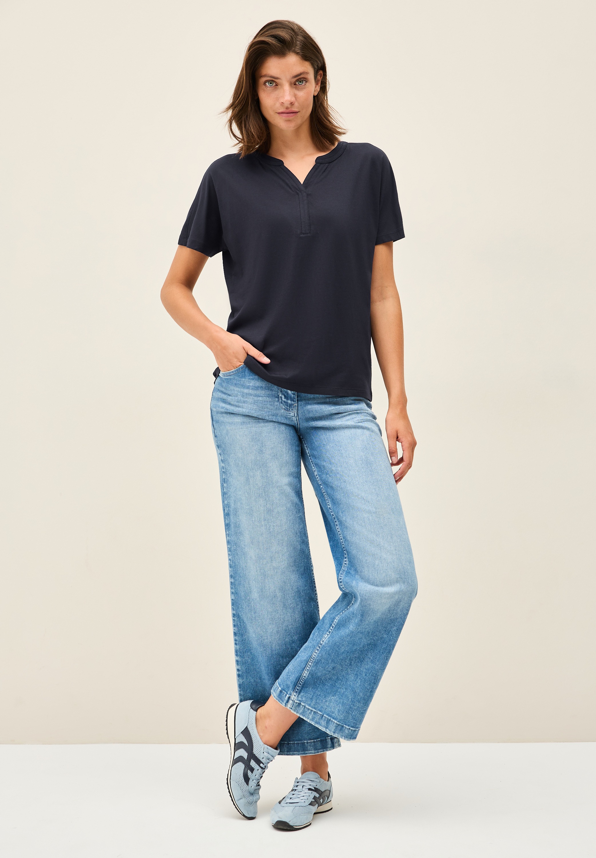 Cecil T-Shirt, aus elastischem Materialmix