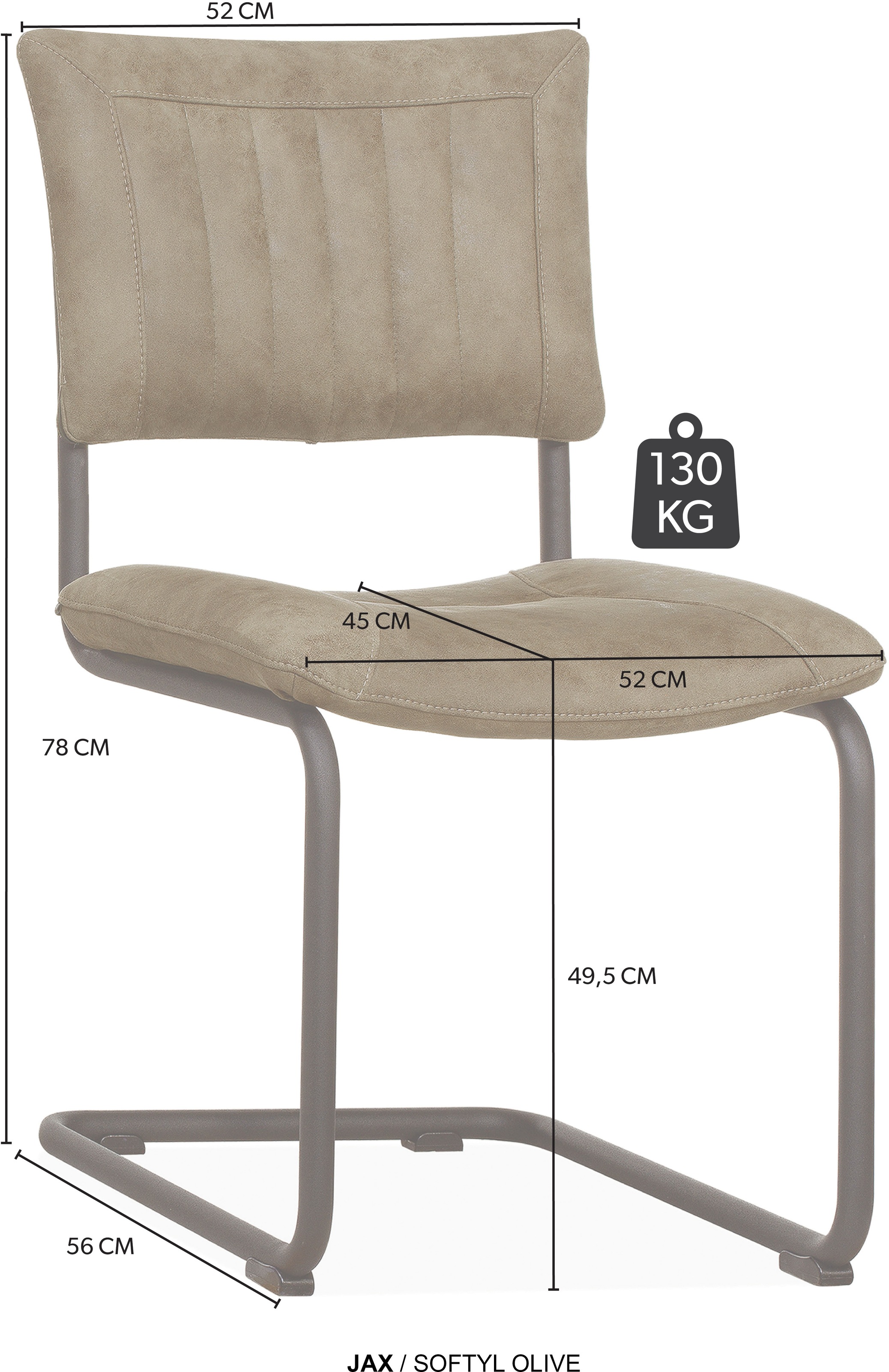 OMG Design Esszimmerstuhl »Jax« (Set) 2 Stk.Freischwinger im Industrial Design, pflegeleichter Bezug