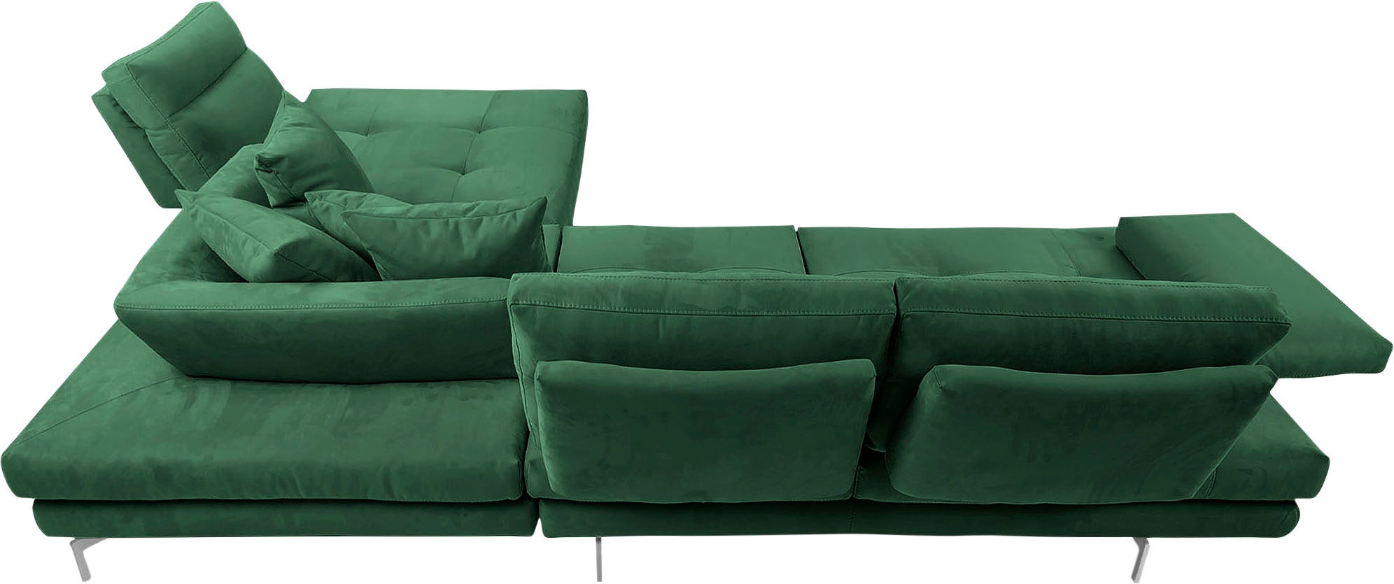 CALIA ITALIA Ecksofa »Toby Wing, L-Form, Designsofa mit sensationellem Sitzkomfort«, Sitztiefenverstell.,wahlw. mit Kissen-Set, Füße chrom glänzend