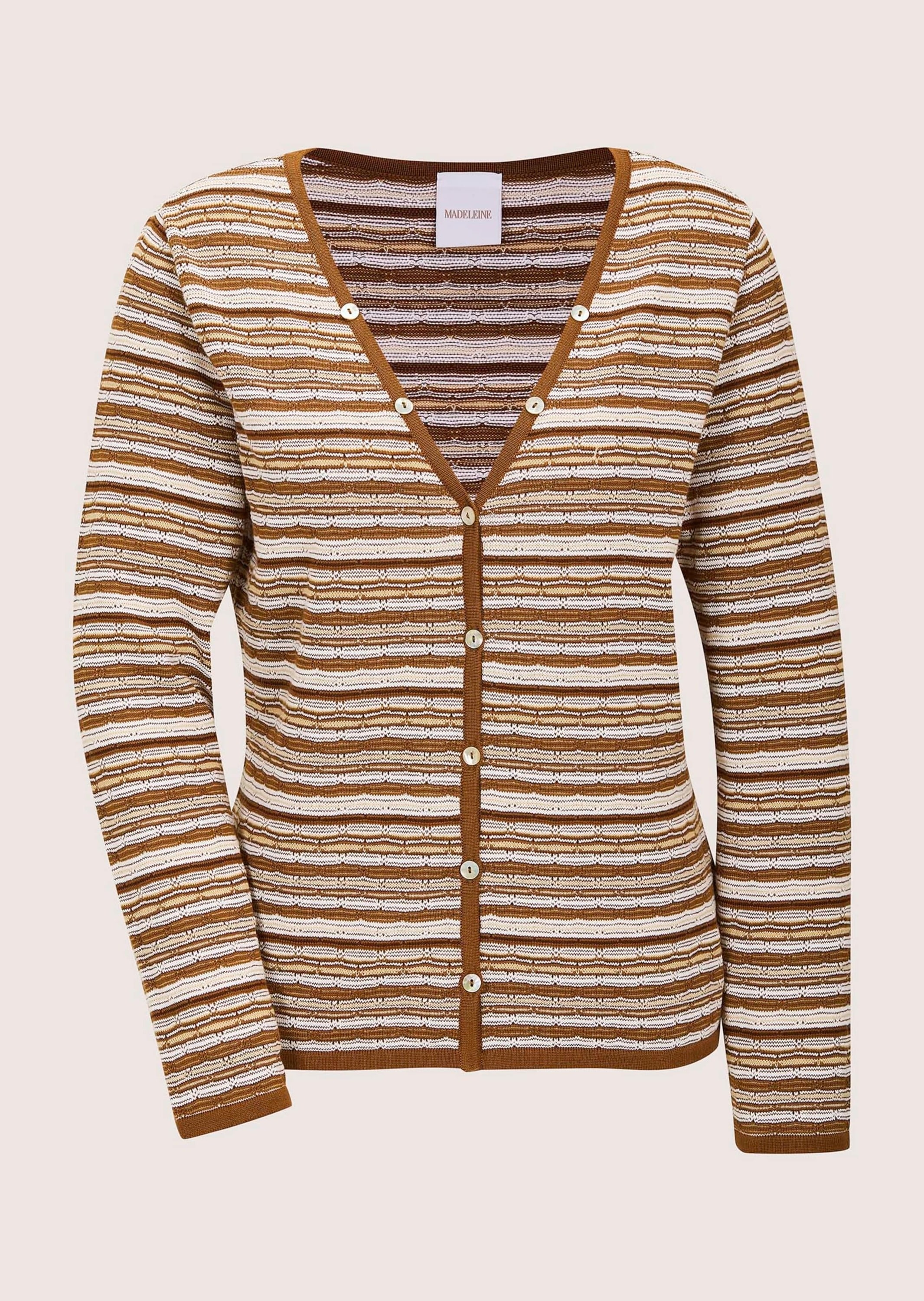 MADELEINE Strickjacke "Cardigan Modische Strickjacke mit Streifenmuster"