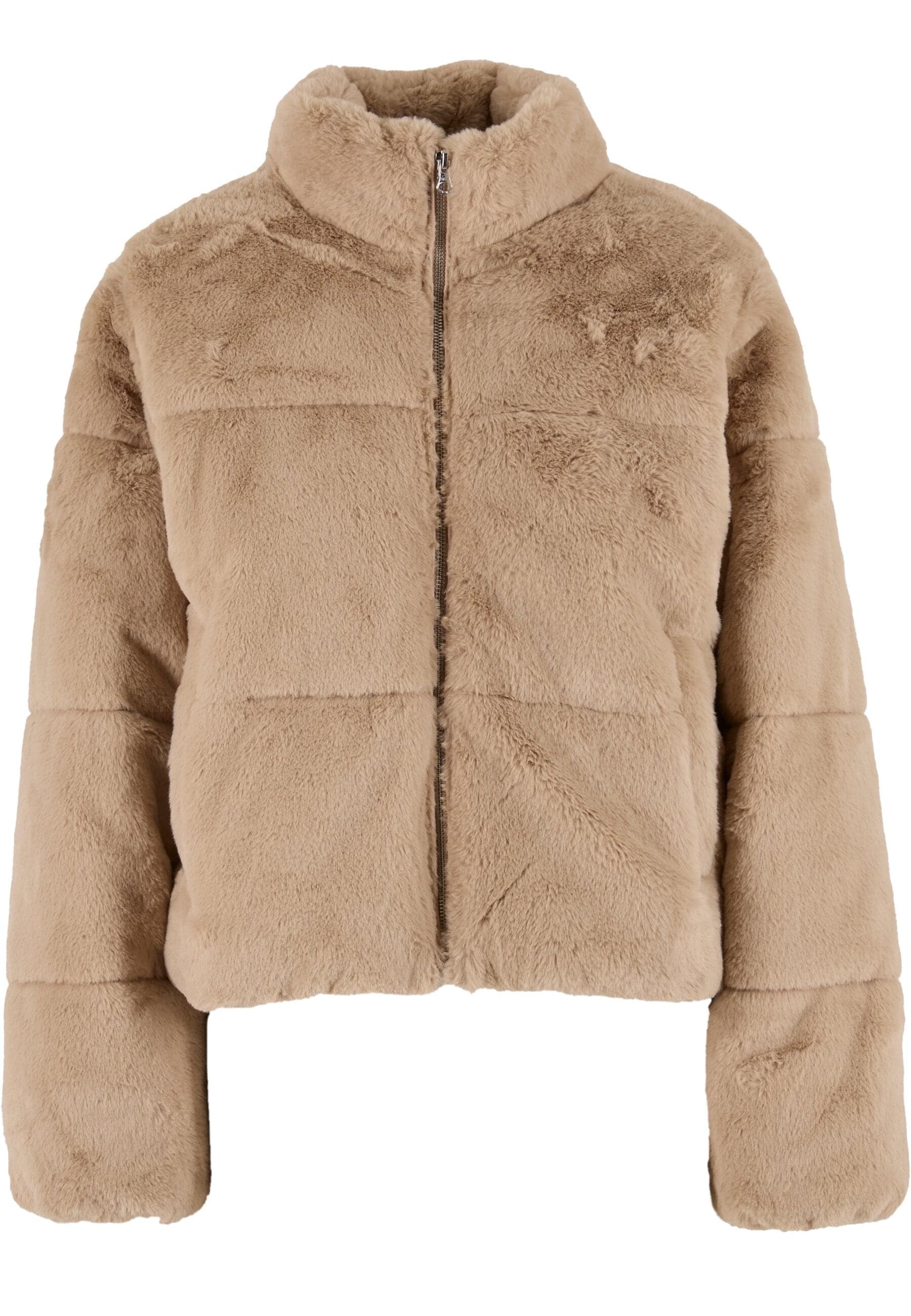 URBAN CLASSICS Winterjacke "Urban Classics Ladies Short Faux Fur Puffer Jac günstig online kaufen