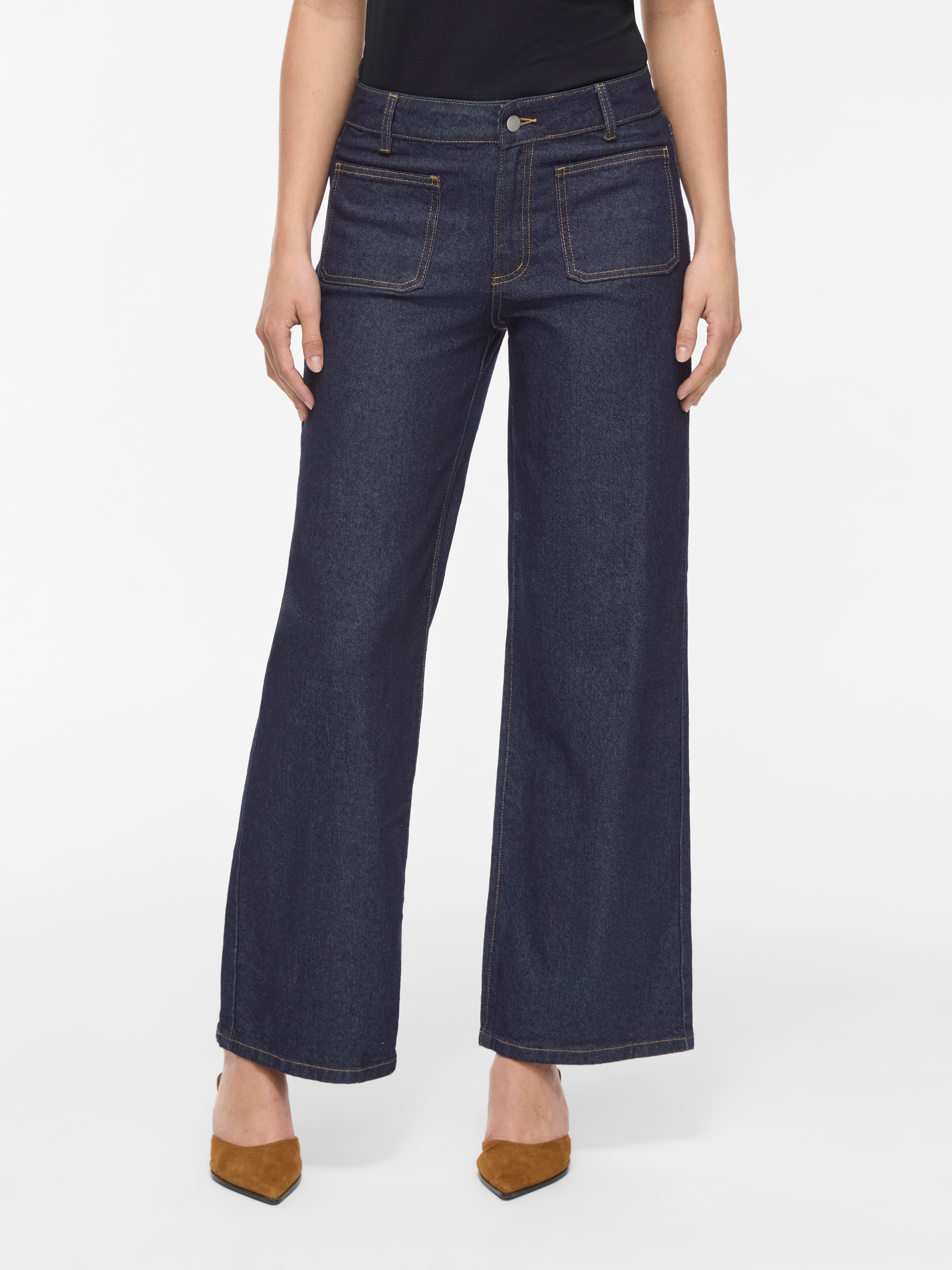 Vila Weite Jeans "VIFLORIE RIO RW WIDE POCKET JEANS - NOOS" Baumwollmischung, regular fit