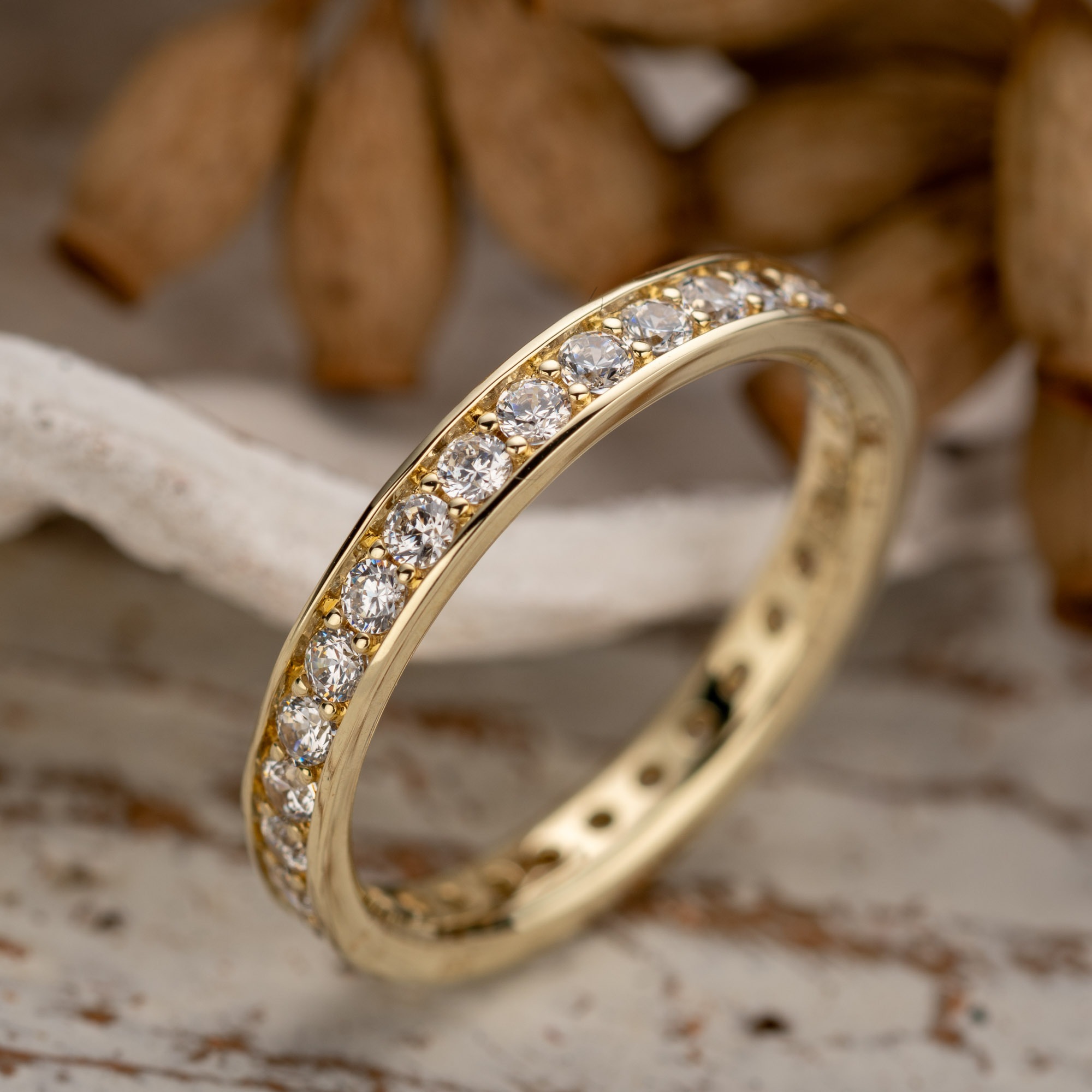 Orolino Fingerring »333/- Gelbgold glanz synth. Zirkonia«