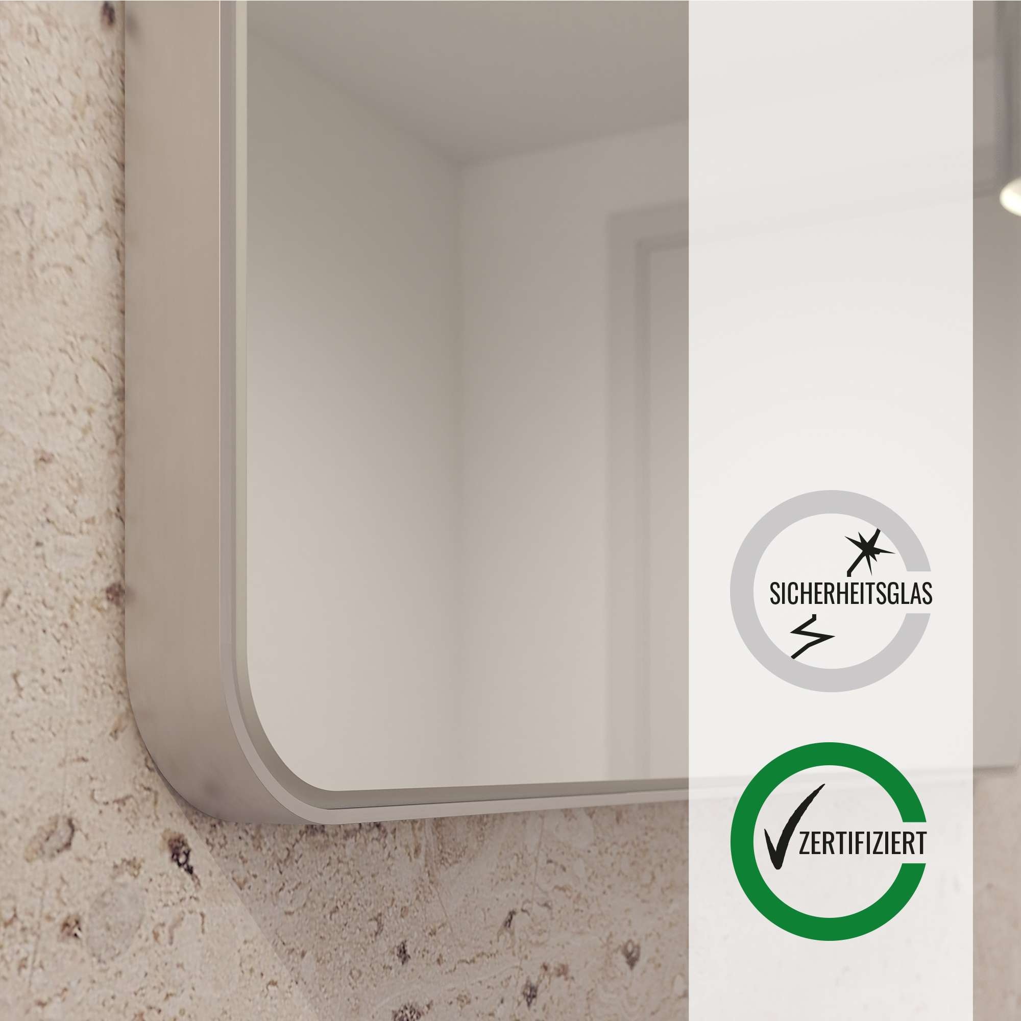 Loevschall Spiegel »Refine, Wandspiegel für alle Raumtypen, Stilvoller Rahmen,«, Spiegel für Schlafzimmer, Wohnzimmer, Garderobe, Flur und Badezimmer
