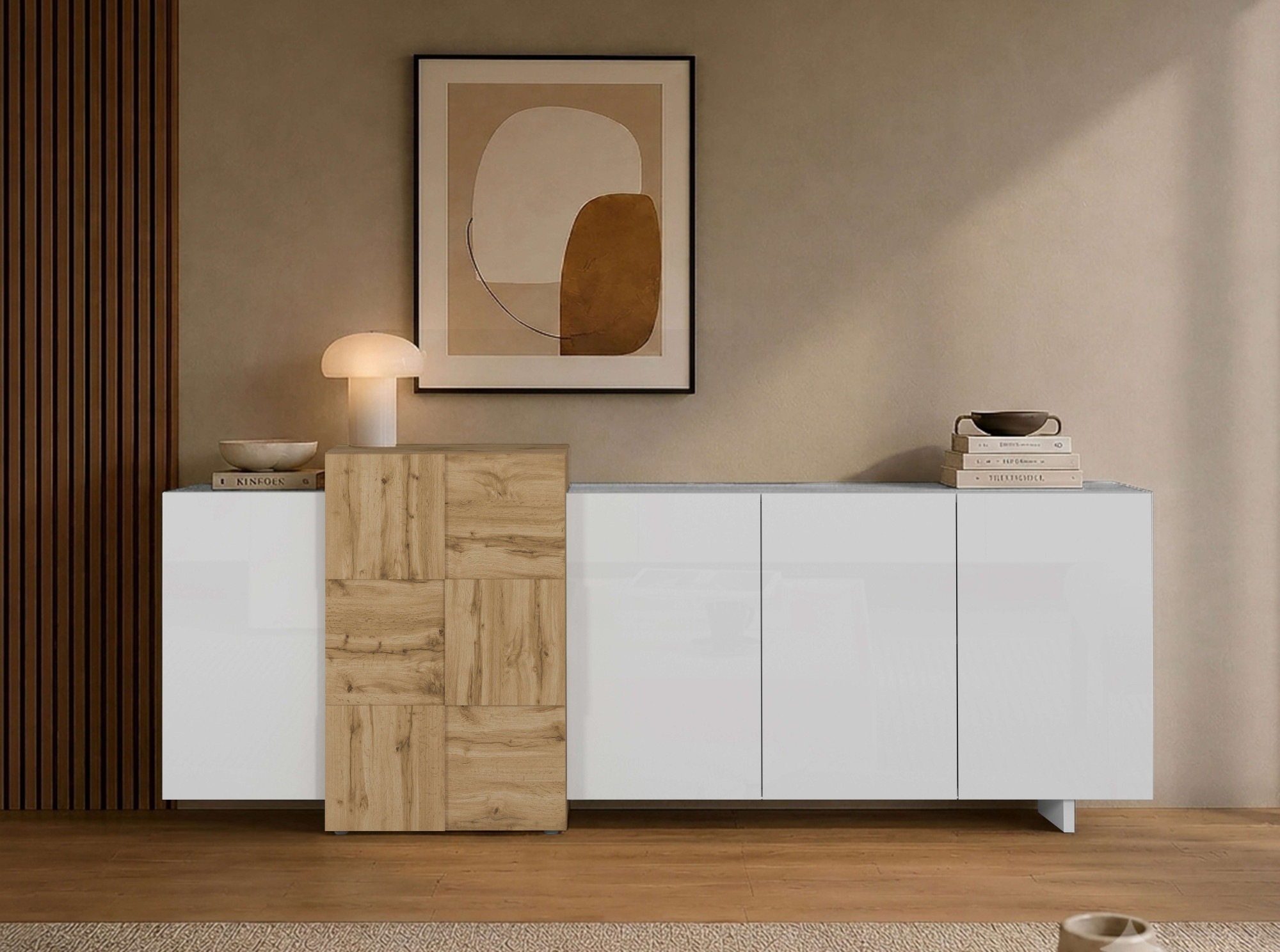 OTTO home Sideboard »Lowboard NEXOS,Lowboard,TV-Kommode,TV-Möbel,TV-Bank,« 1 Stk. tlg. Mit 5 Drehtüren, 8 geschlossenen Fächern, reversibel, B. 210 cm