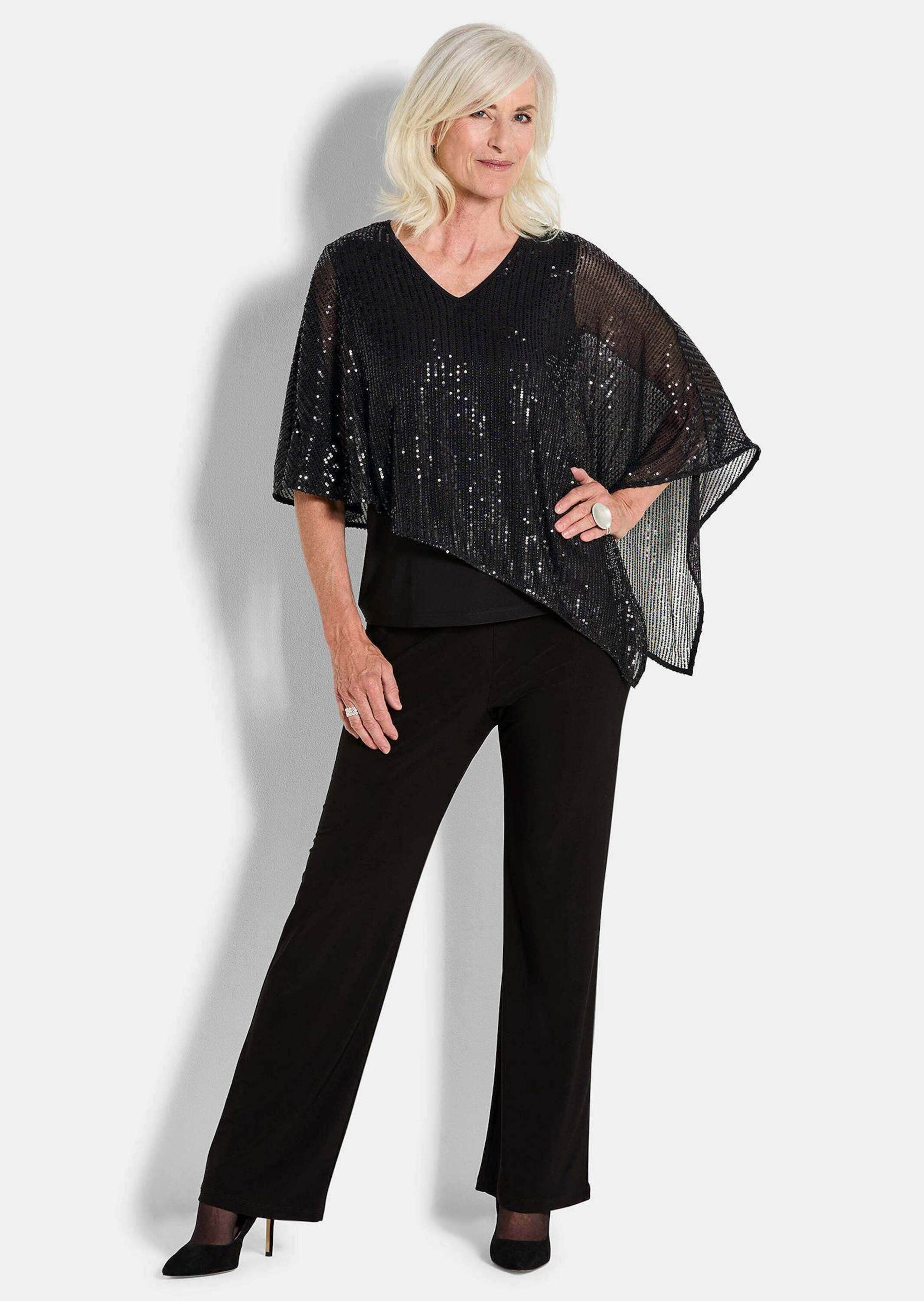 GOLDNER Kurzarmshirt "Kurzgröße Elegantes, semitransparentes Oberteil" Pail günstig online kaufen