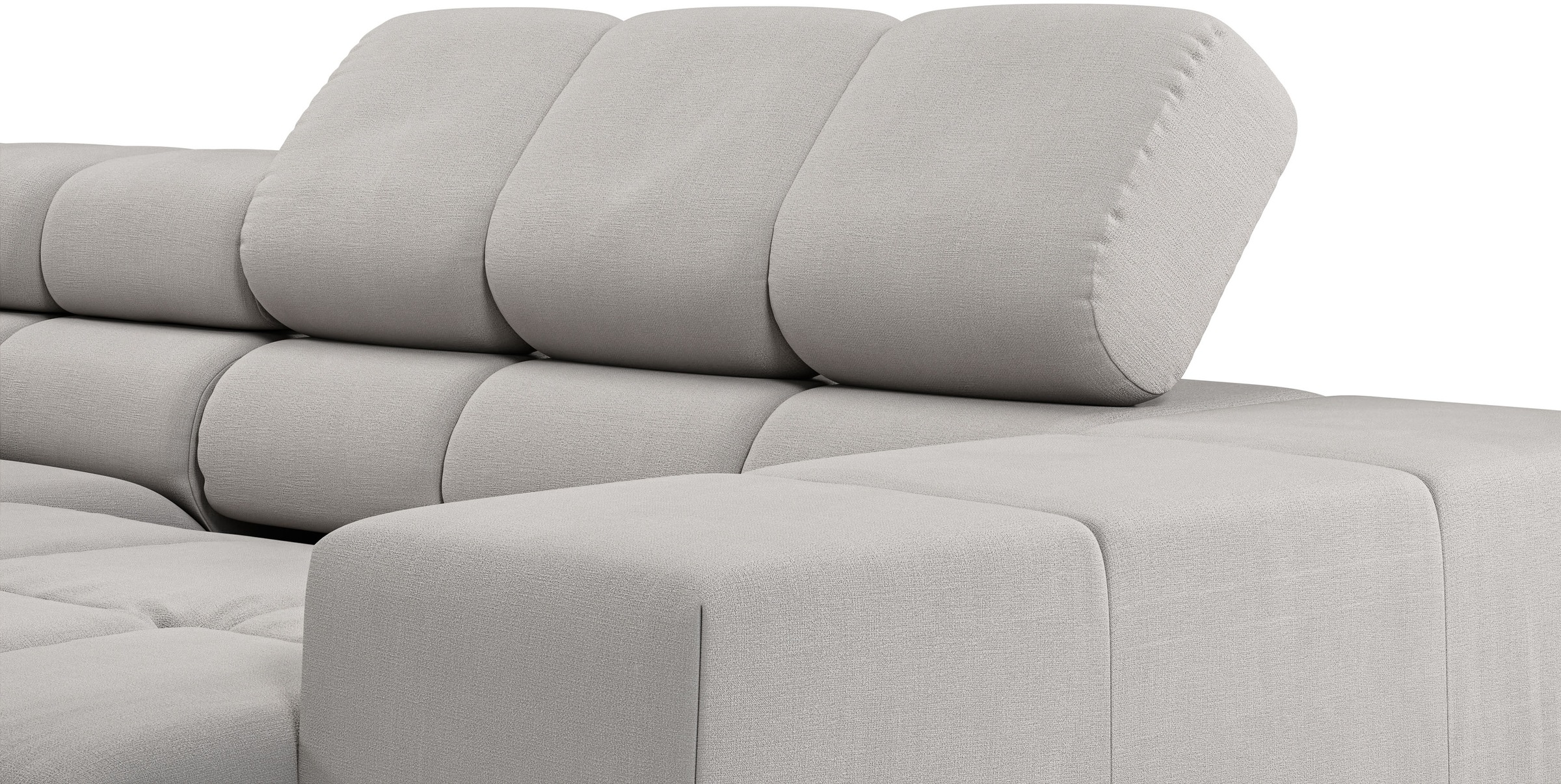 INOSIGN Ecksofa »Ancona, incl. Kopfteilverstellung + 3 Zierkissen, L-Form, bequem«, wahlweise motorische Sitztiefenverstellung, B/T(H: 249/215/70 cm
