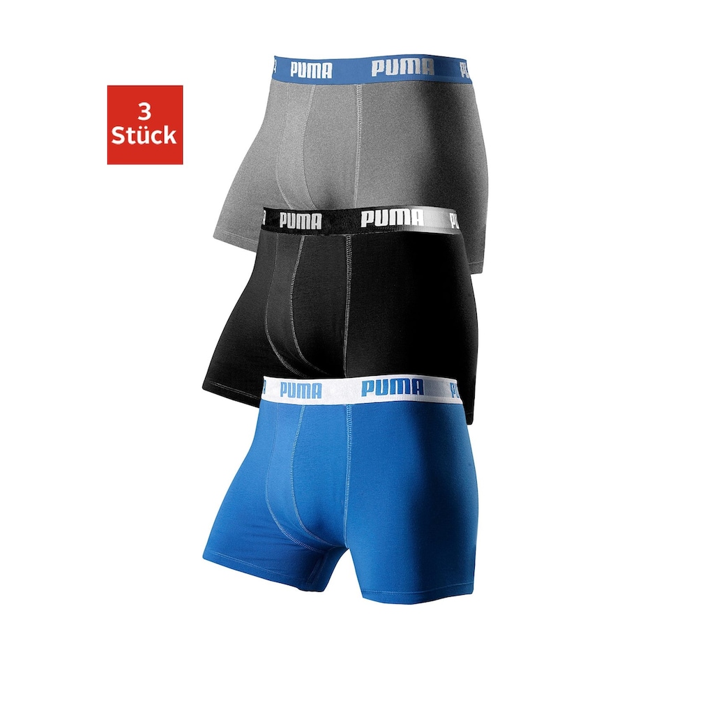 PUMA Boxer, (Packung, 3 St.), mit Marken-Logo im Bund