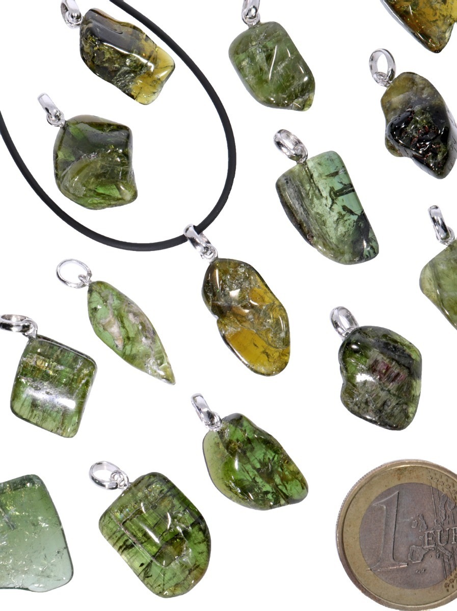 Adelia´s Kettenanhänger »Turmalin grün 925 Silber Edelstein Anhänger«, Steinschmuck ist Naturschmuck