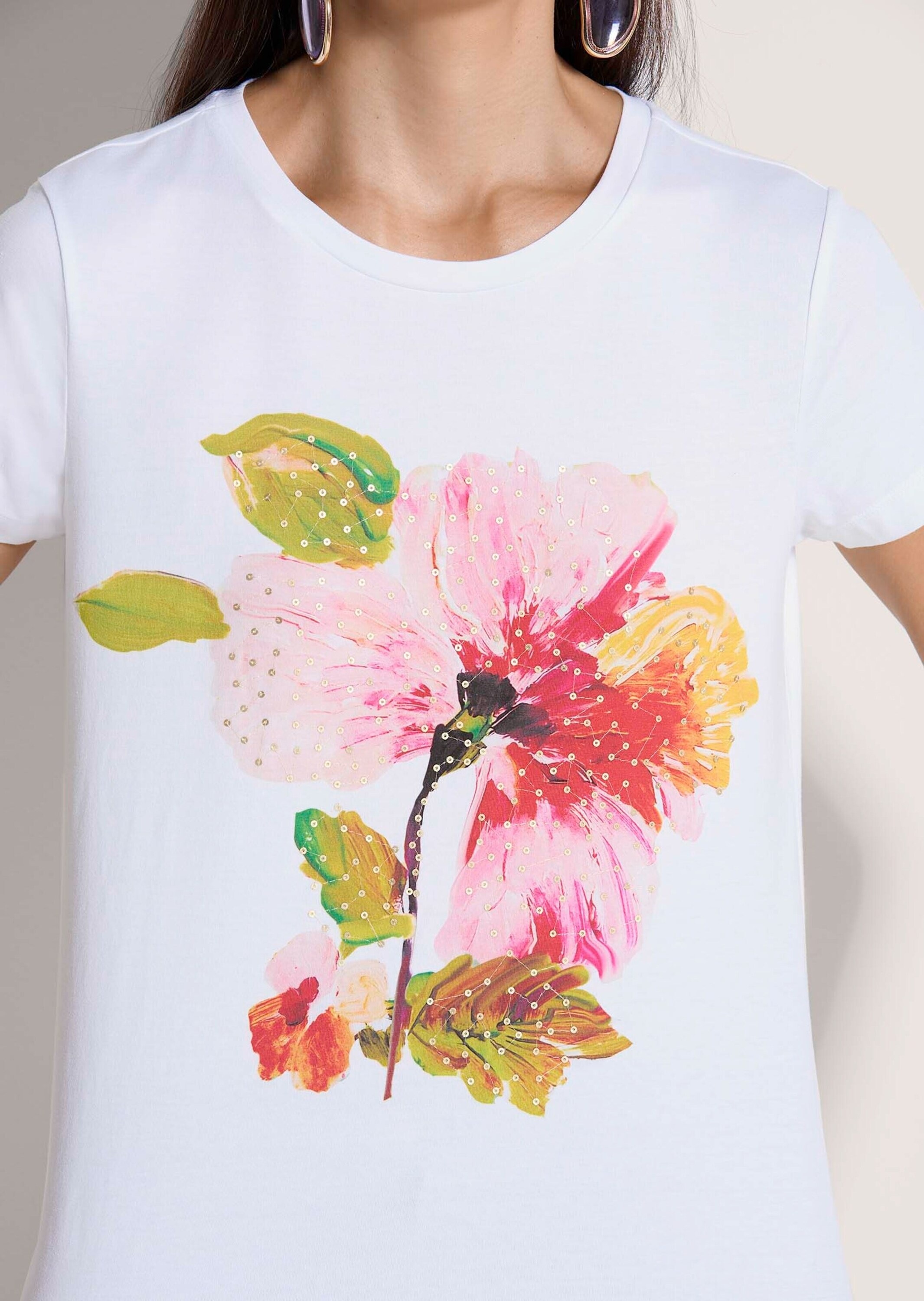 MADELEINE Print-Shirt »Shirt Florales Print-Shirt mit Pailletten, Kurzarm«