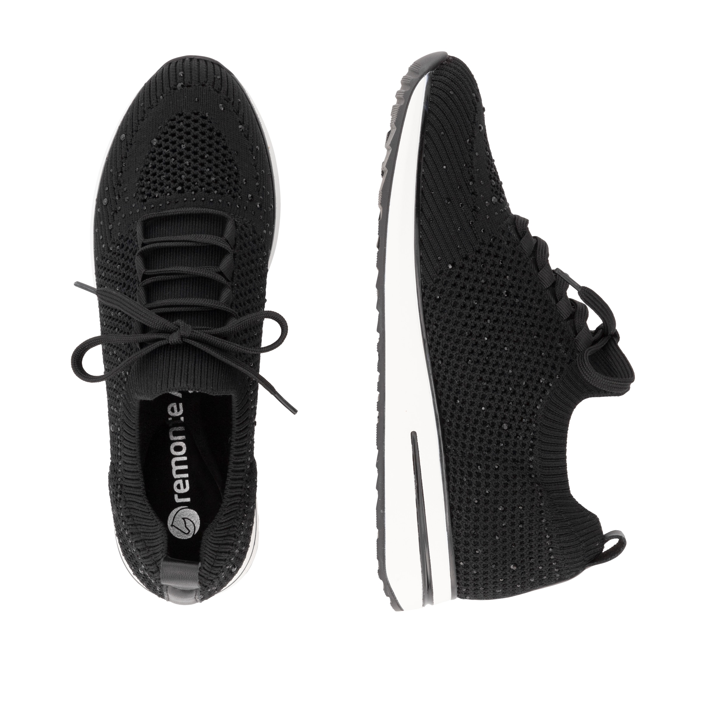 Remonte Slip-On Sneaker, Freizeitschuh, Halbschuh, Slipper mit kleinen Strass-Steinchen