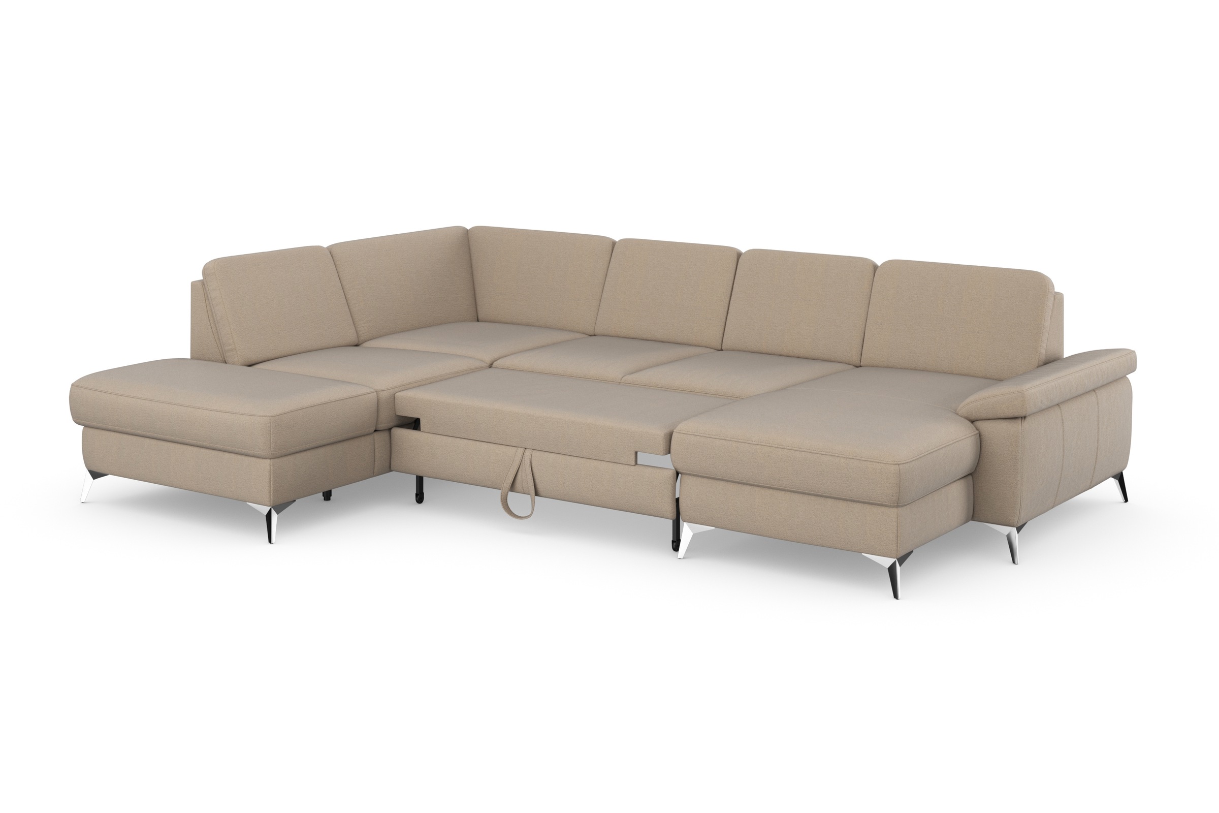 sit&more Wohnlandschaft »Padua U-Form«, inklusive Sitztiefenverstellung, Armteilfunktion und Federkern