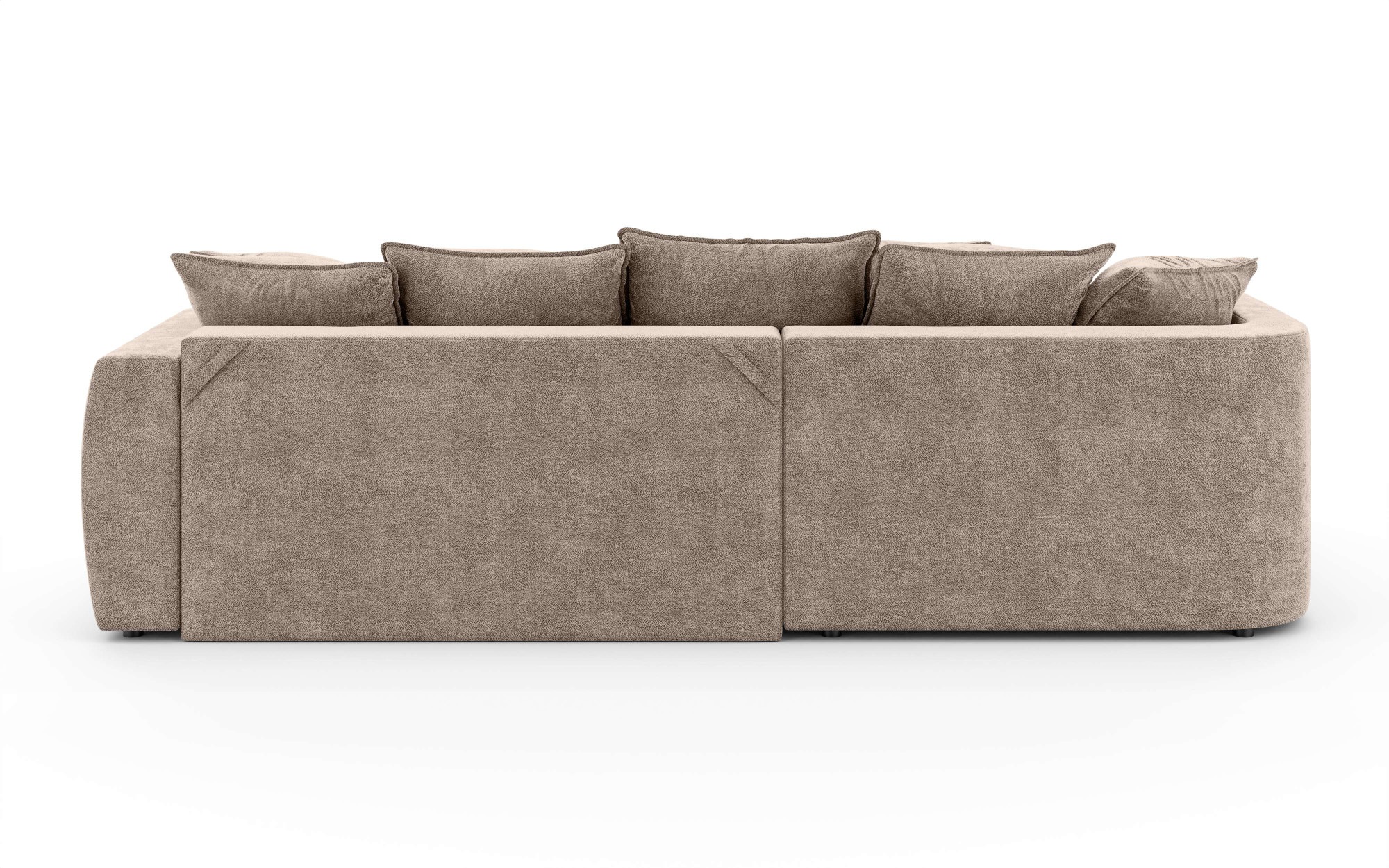 INOSIGN Ecksofa »Kahekili, Schlafsofa mit Bettkasten, Maße B/T/H: 255/181/90/ cm«, L-Form mit Wellenunterfederung, 7 Rückenkissen und 2 Zierkissen