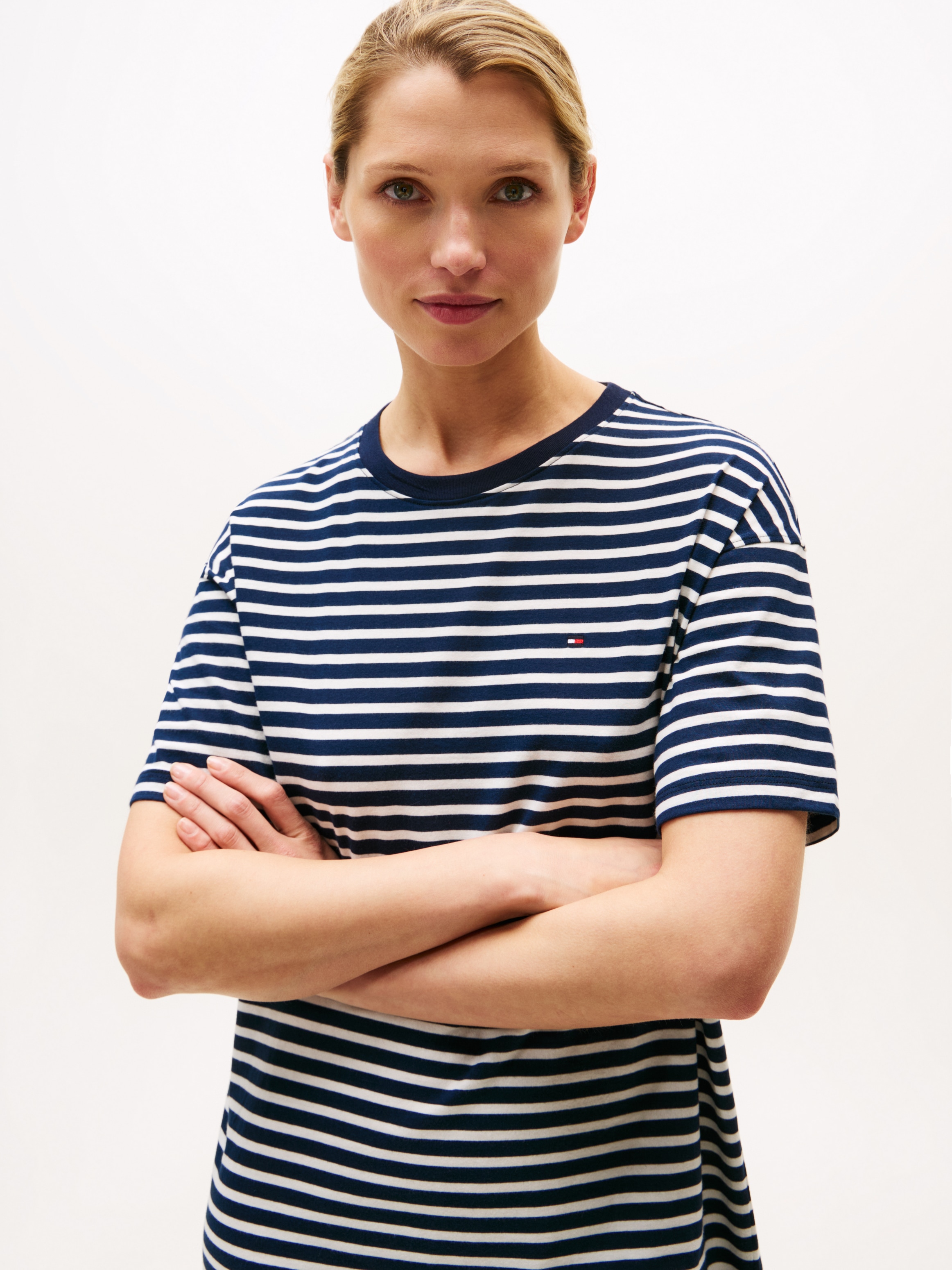 Tommy Hilfiger Underwear Nachthemd »STRIPE SS T-SHIRT DRESS«, mit Streifenmuster, Logo