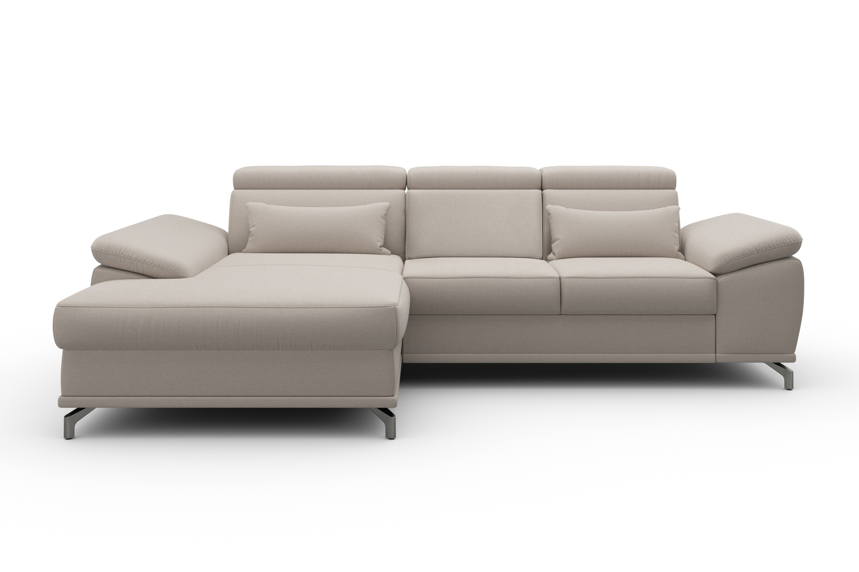 sit&more Ecksofa "Cabrio L-Form, B: 295 cm, mit Sitztiefen-, Arm- & Kopfteilverstellung" 2 Nierenkissen, Federkern, mit Schlaffunktion und Stauraum