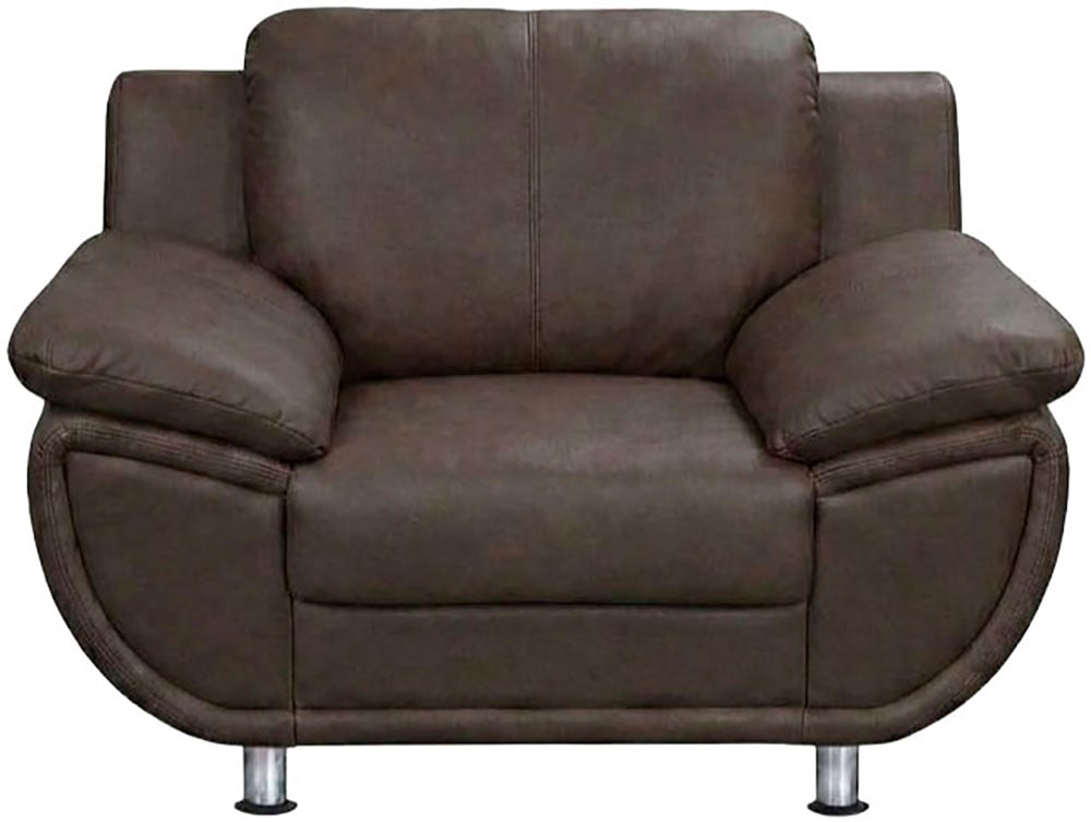 TRENDMANUFAKTUR Sessel "Rondo, Breite 121 cm, breite Armlehnen, Füße chromfarben" Big-Sessel wahlweise mit Federkern, bequem