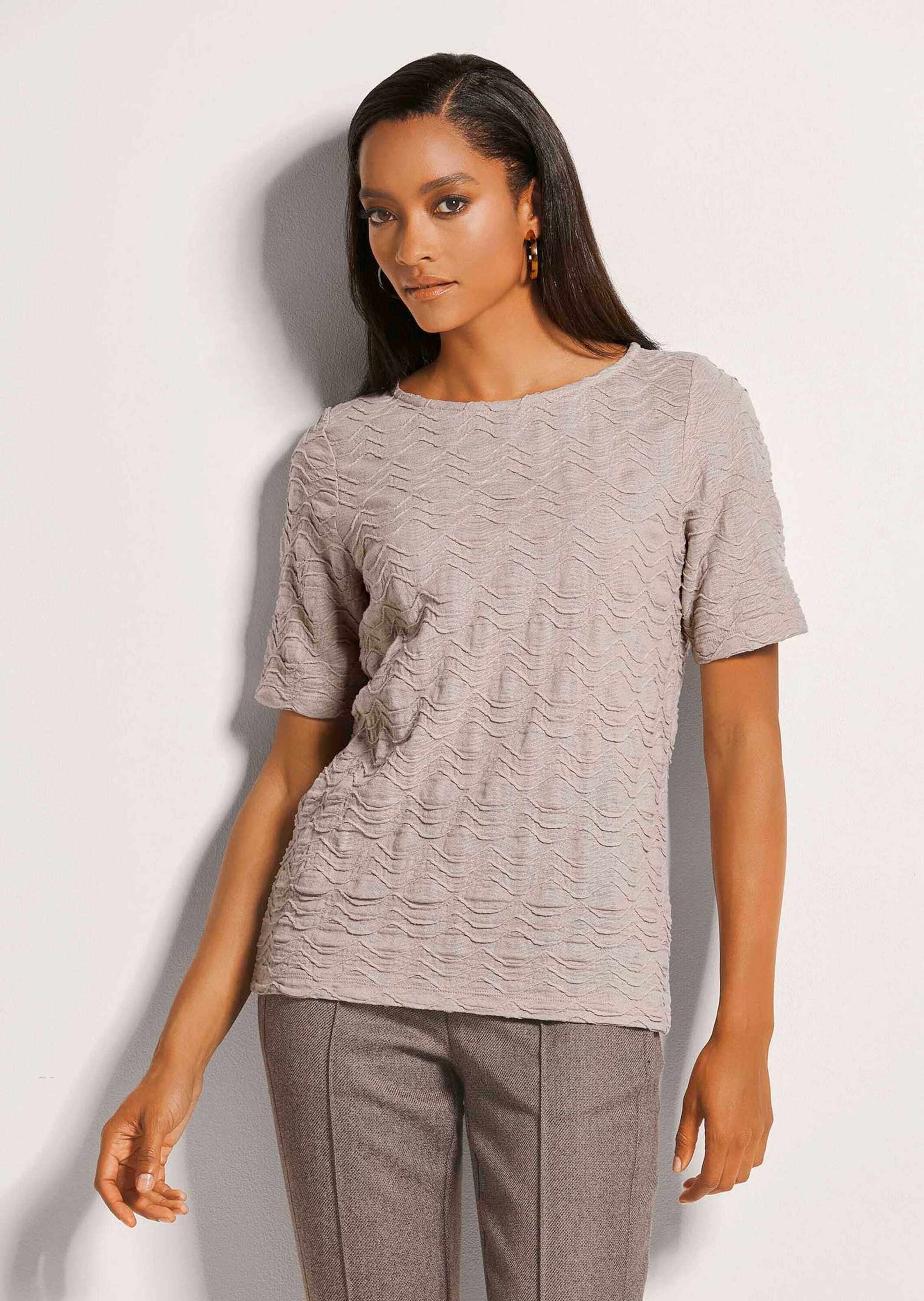 MADELEINE Kurzarmshirt "Shirt Rundhals-Shirt mit Struktur" günstig online kaufen