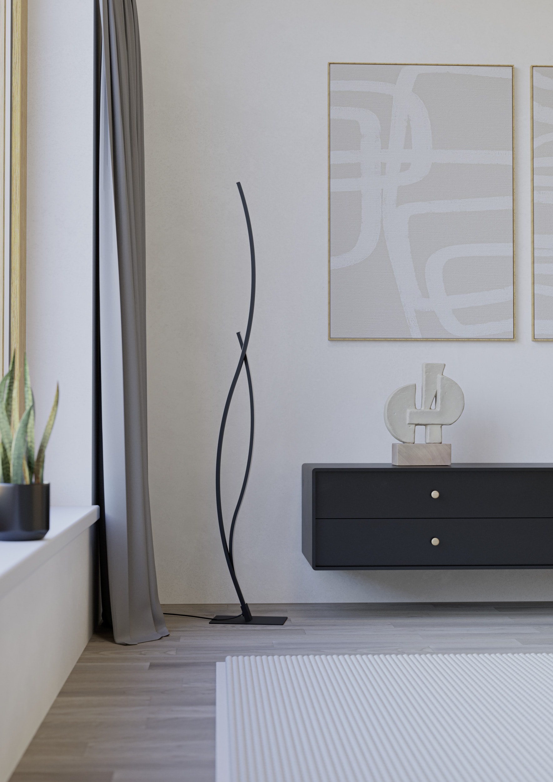 EGLO Stehlampe »GRISOLIA Stehlampe - Stahl - LED - 20W - IP20« LED-Modul 1 Stk. Neutralweiß Standleuchte, Leselampe, Wohzimmer, Schlafzimmer, H129 cm