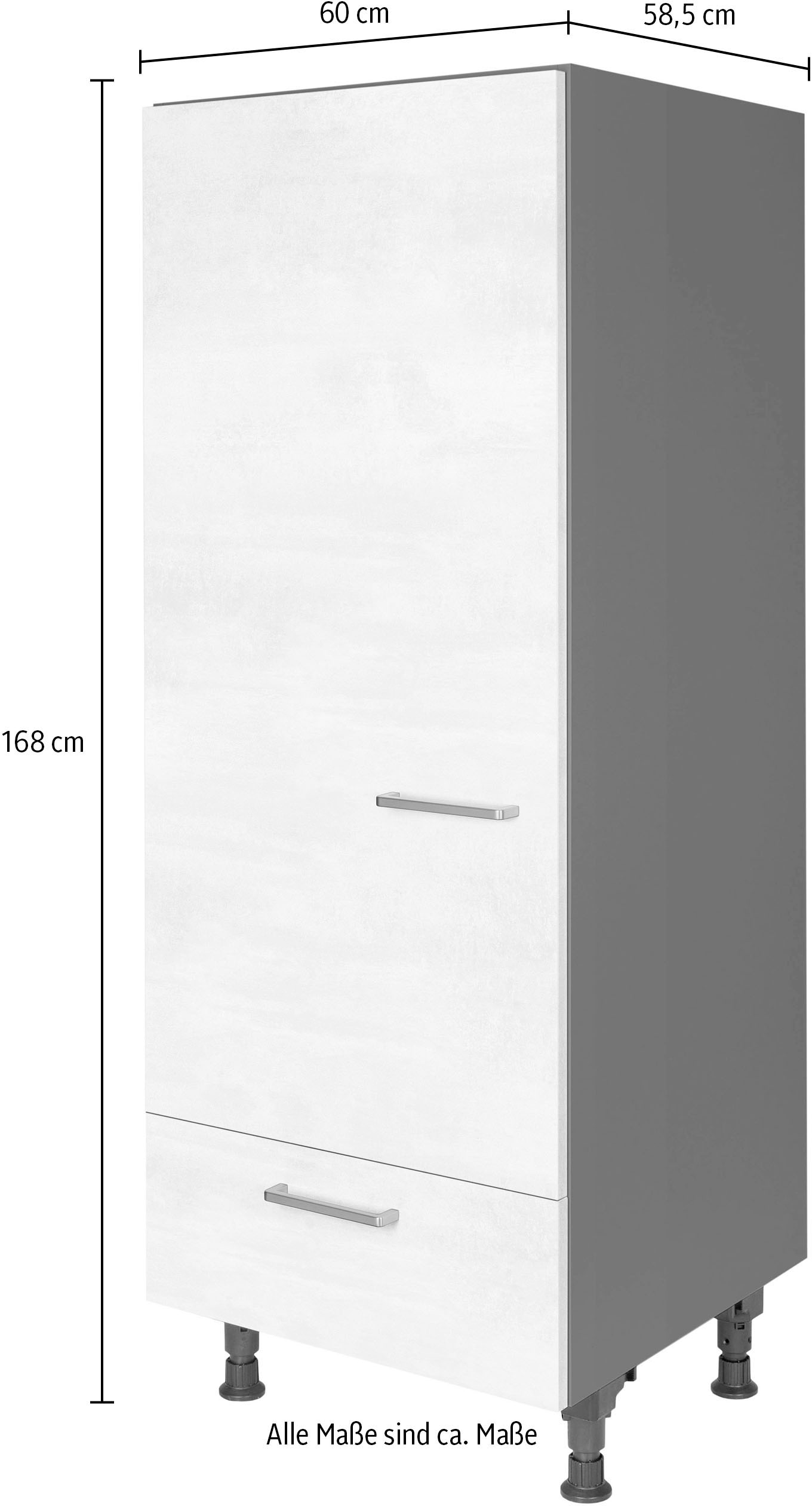 nobilia® Kühlumbauschrank »"Riva", Ausrichtung wählbar, mit Schubkasten,«, vormontiert, Breite/Höhe: 60/167,8 cm