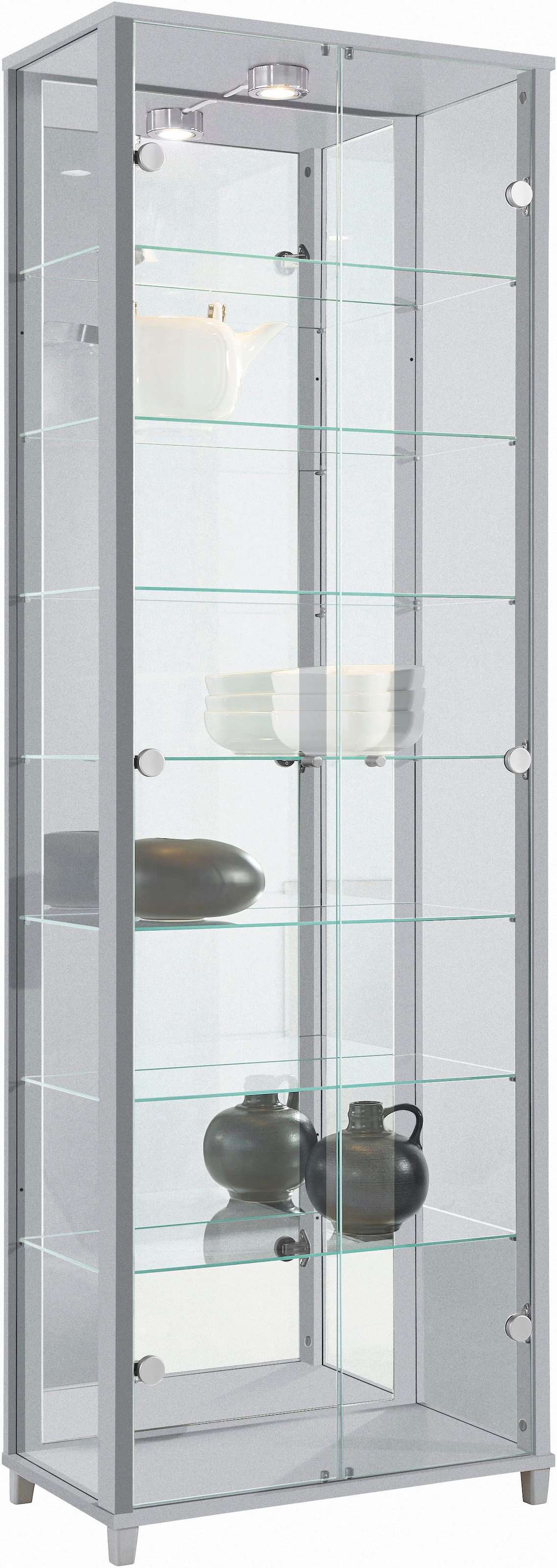 fif möbel Vitrine "OPTIMA" Standvitrine/Glasvitrine 2x Glastür,perfekt für Sammler,Sammlervitrine