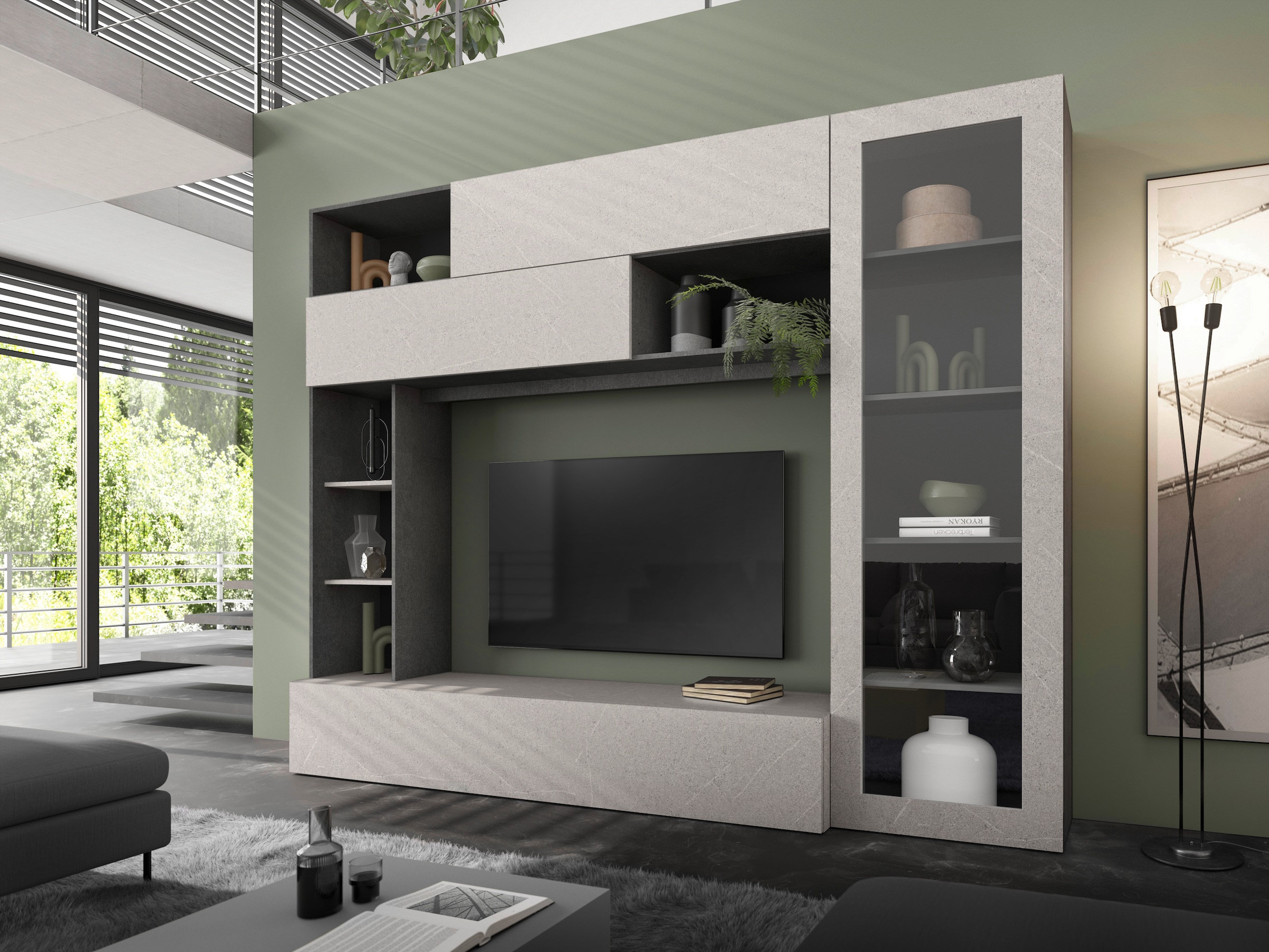 INOSIGN Wohnwand »PRATO, Breite 272 cm, Höhe 210 cm, Kompakt-Wohnwand,«, Mediawand, Schrankwand, moderne u. grifflose Optik, viel Stauraum