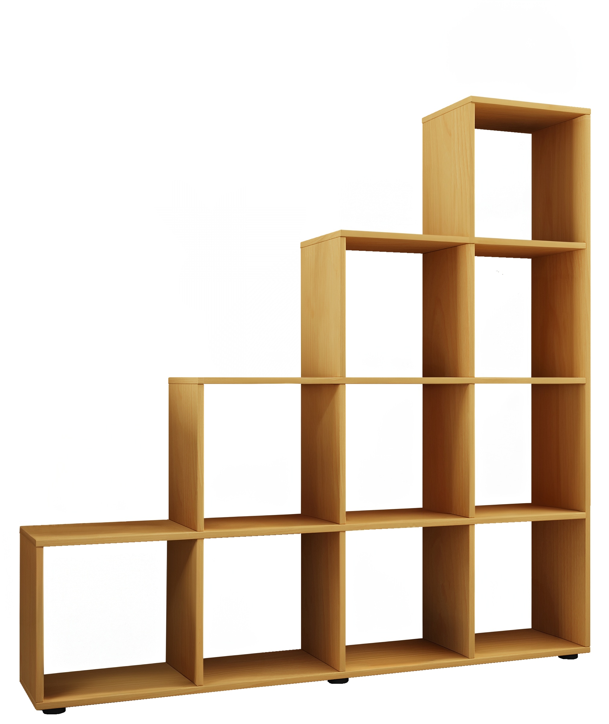 VCM Standregal »VCM Holzregal stehend | platzsparendes Regal | Maße: H. 139 x B. 143 x T. 29 cm | Elegantes Regal stehend | Aufbewahrungsregal | Bücherregal | Treppenregal - Napoli«
